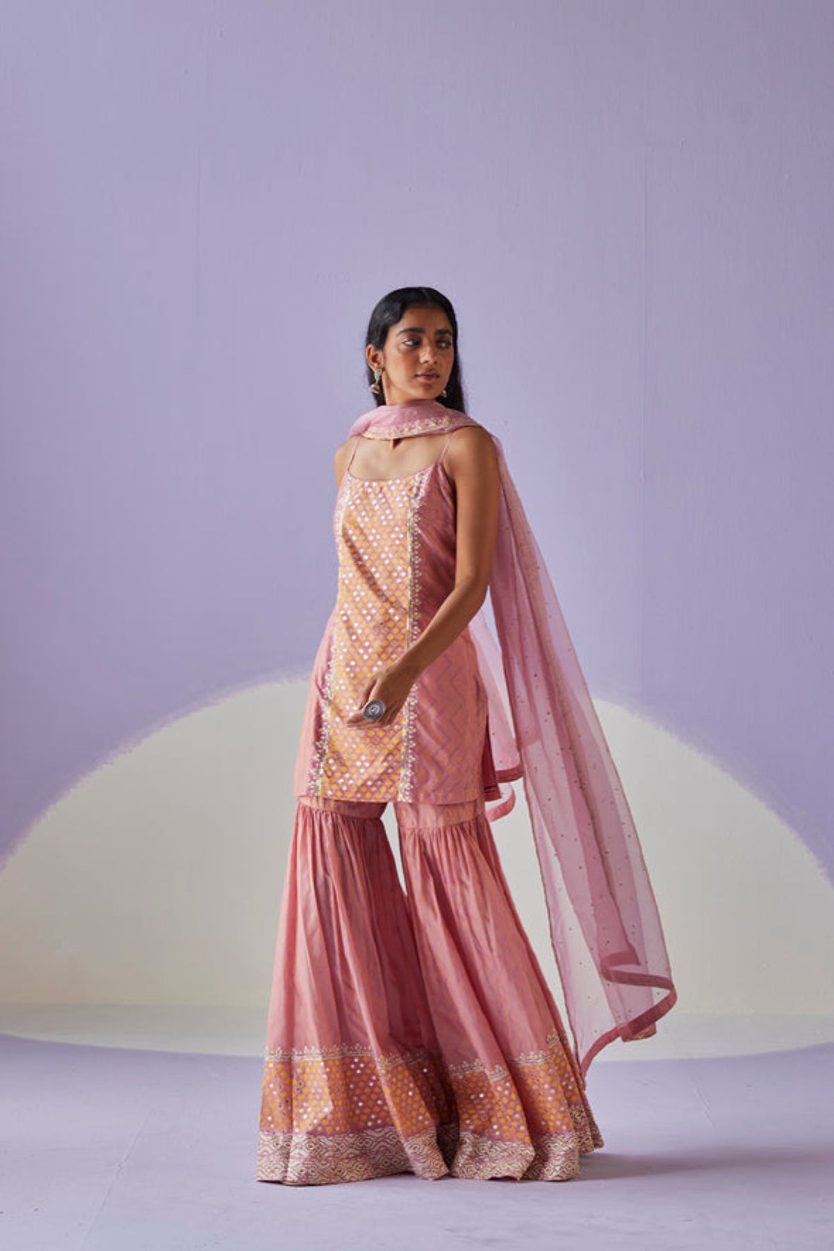 Rose Pink Sharara Set