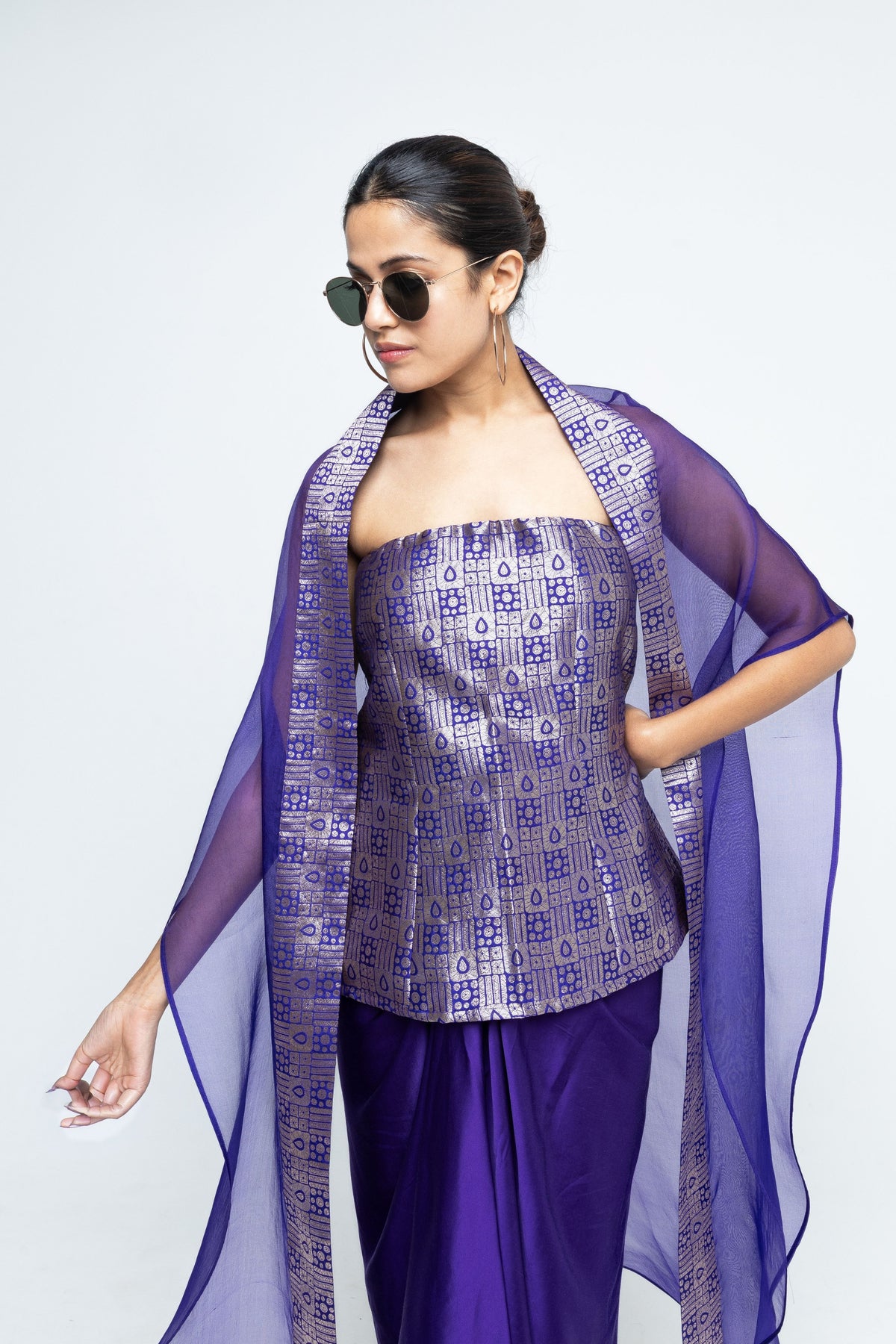 Dela Purple Cape Set