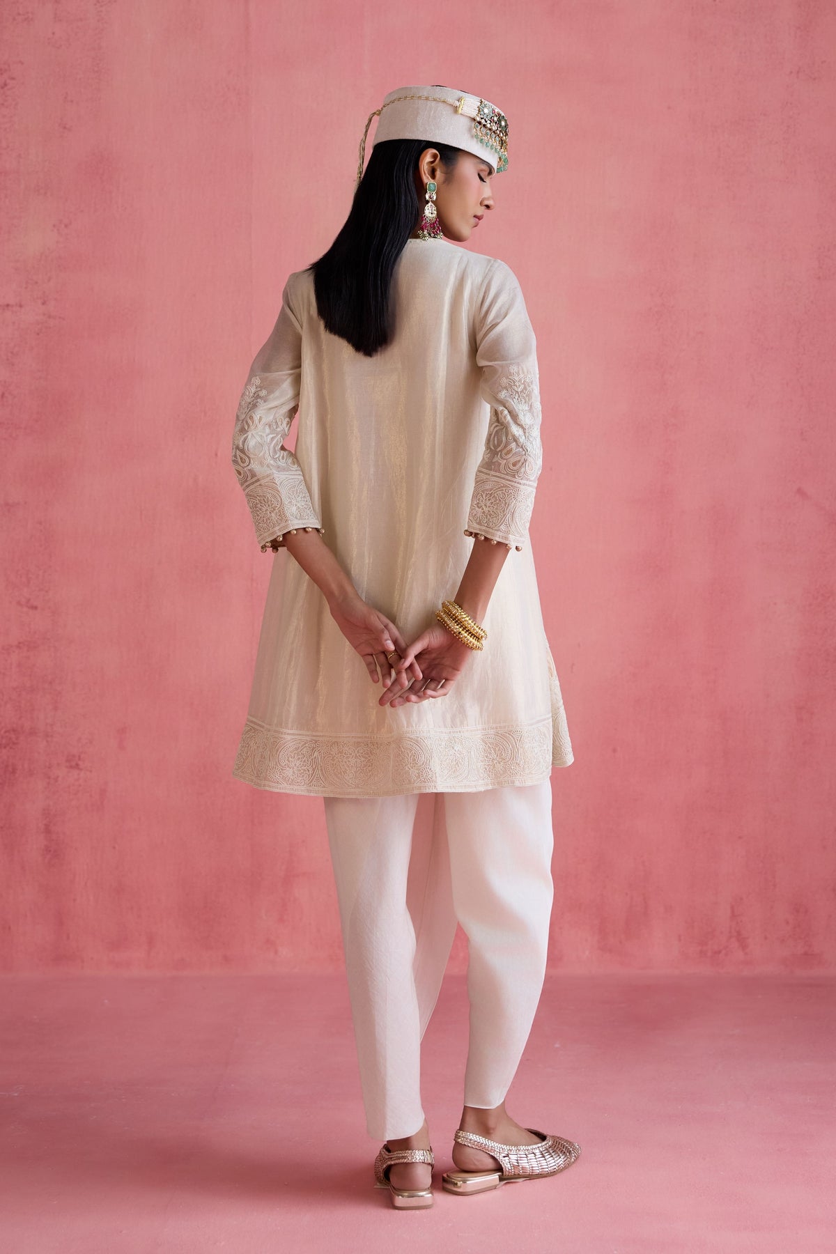 Fiza Ivory Dhoti Set