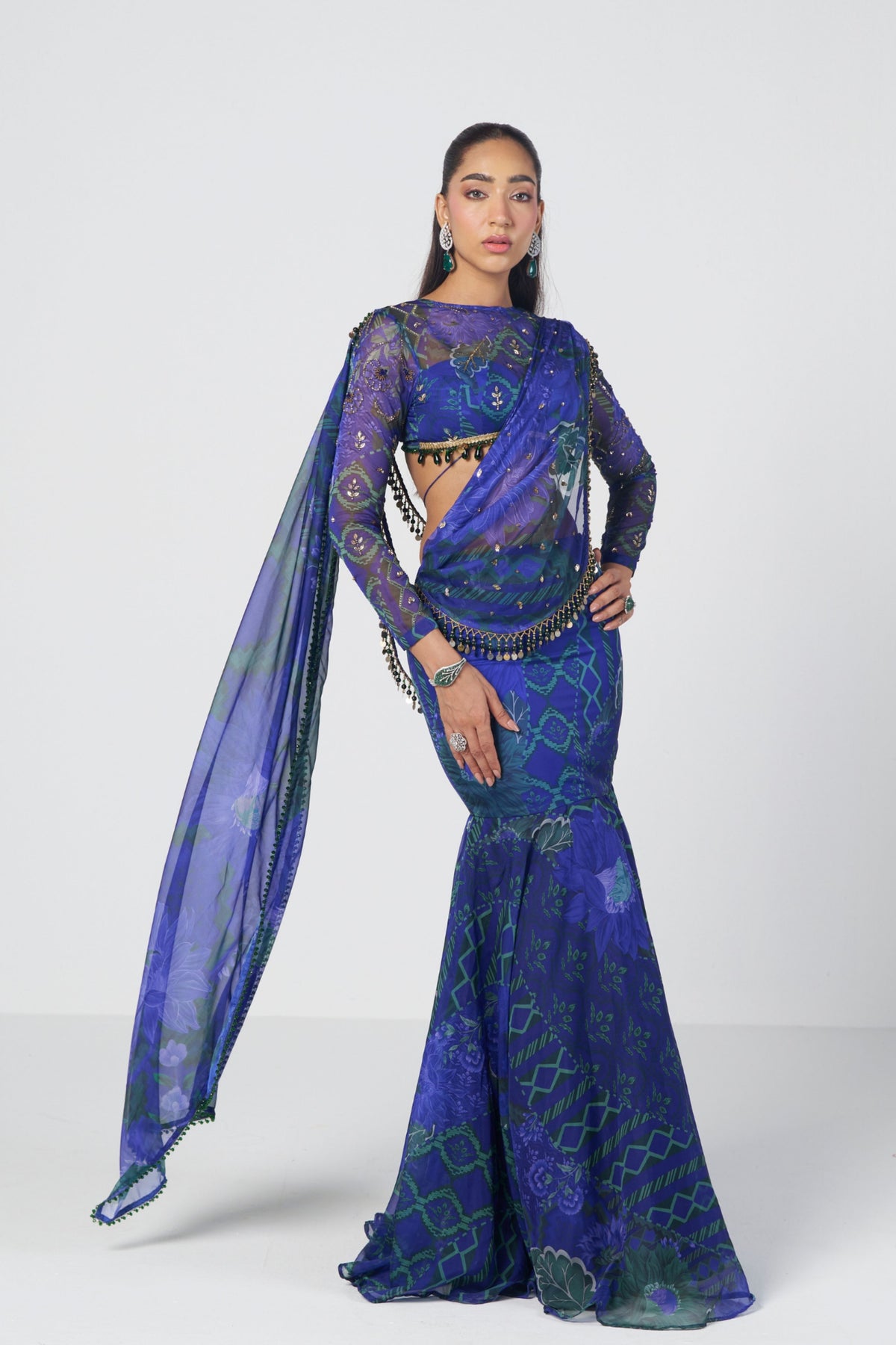 Rani Draped Saree Set