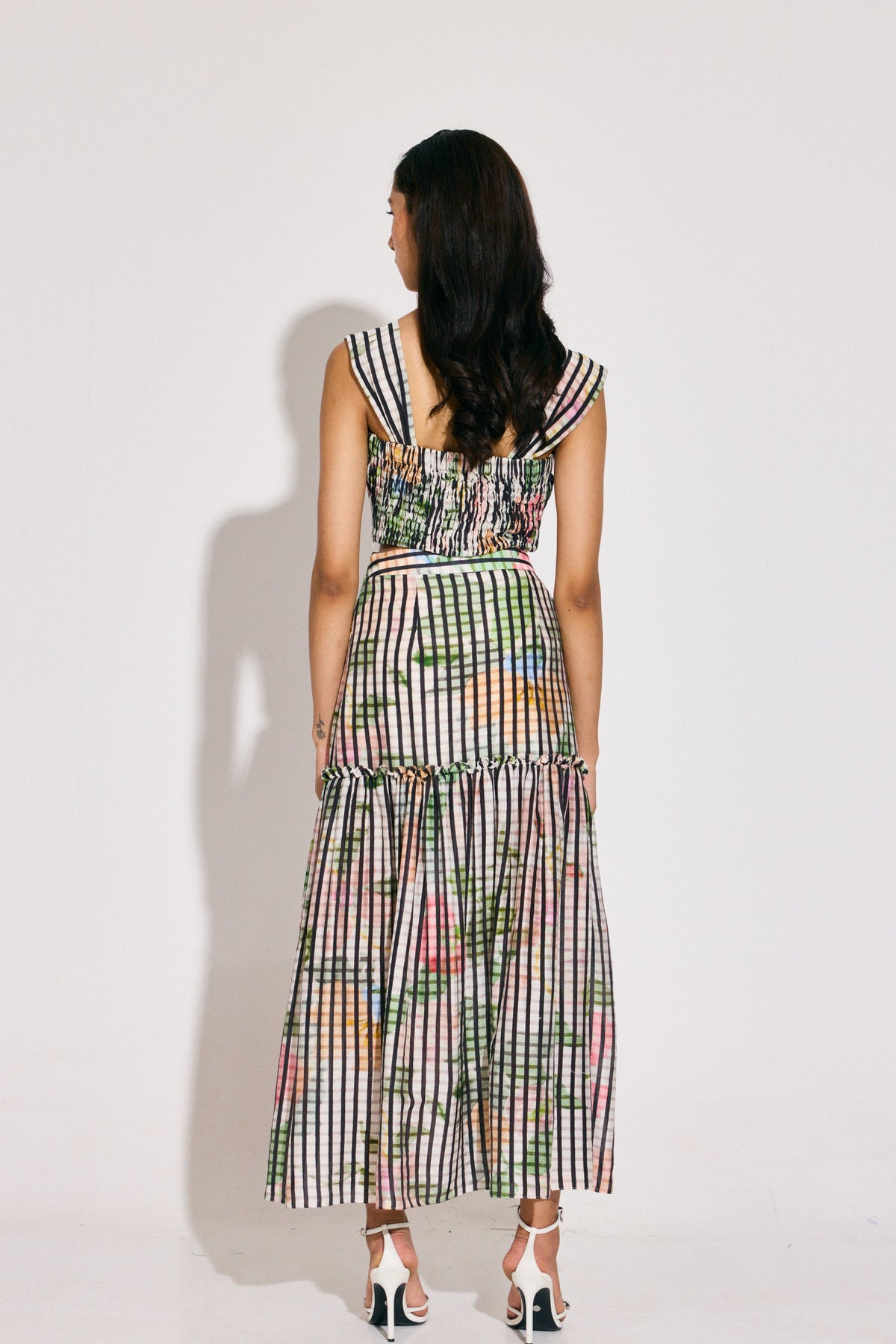 Basket Print Della Skirt Set