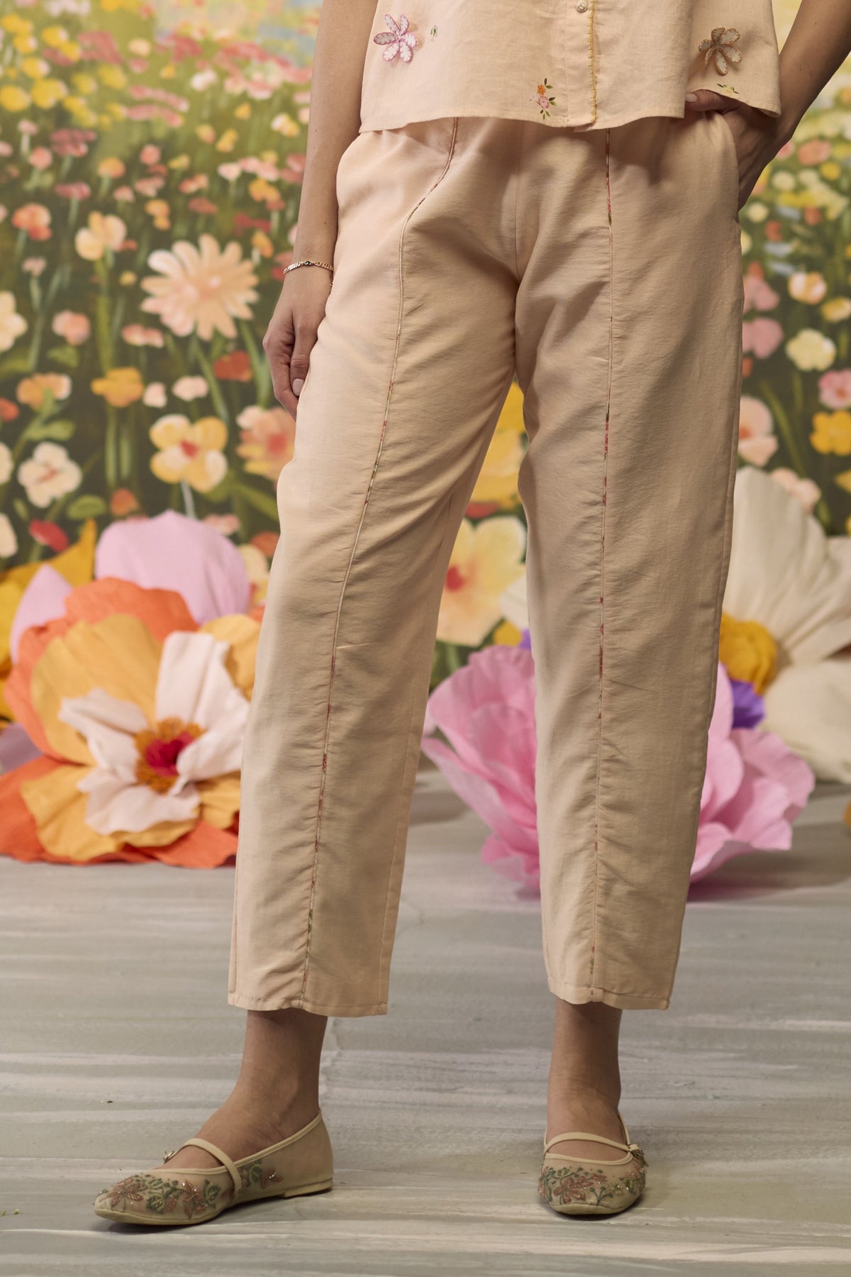 Sorbet Straight Chanderi Pants