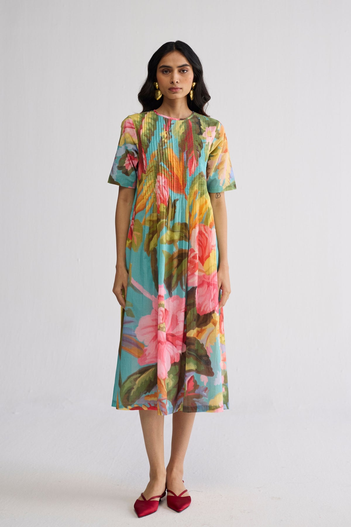 Campari Pintucks Dress