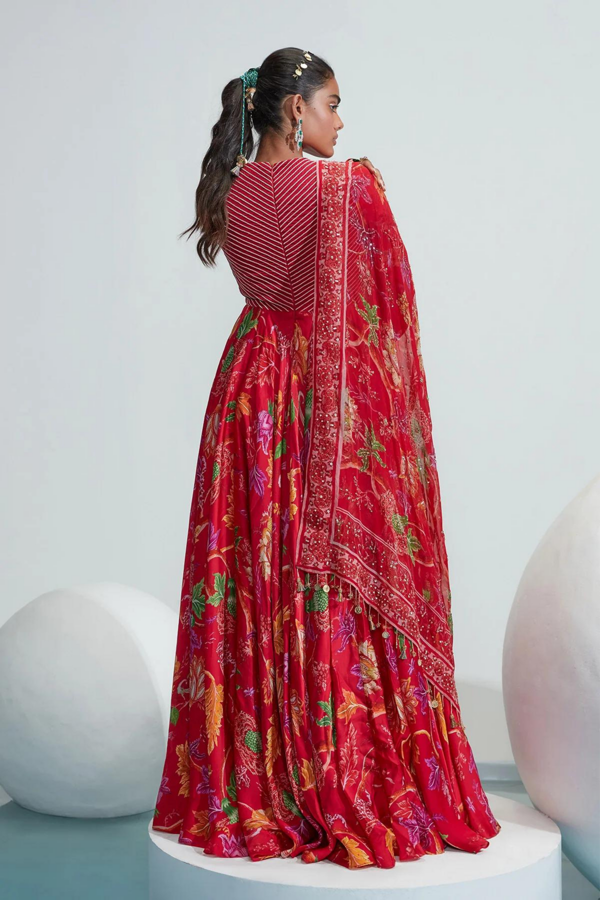Zayna Red Embroidered Lehenga Set