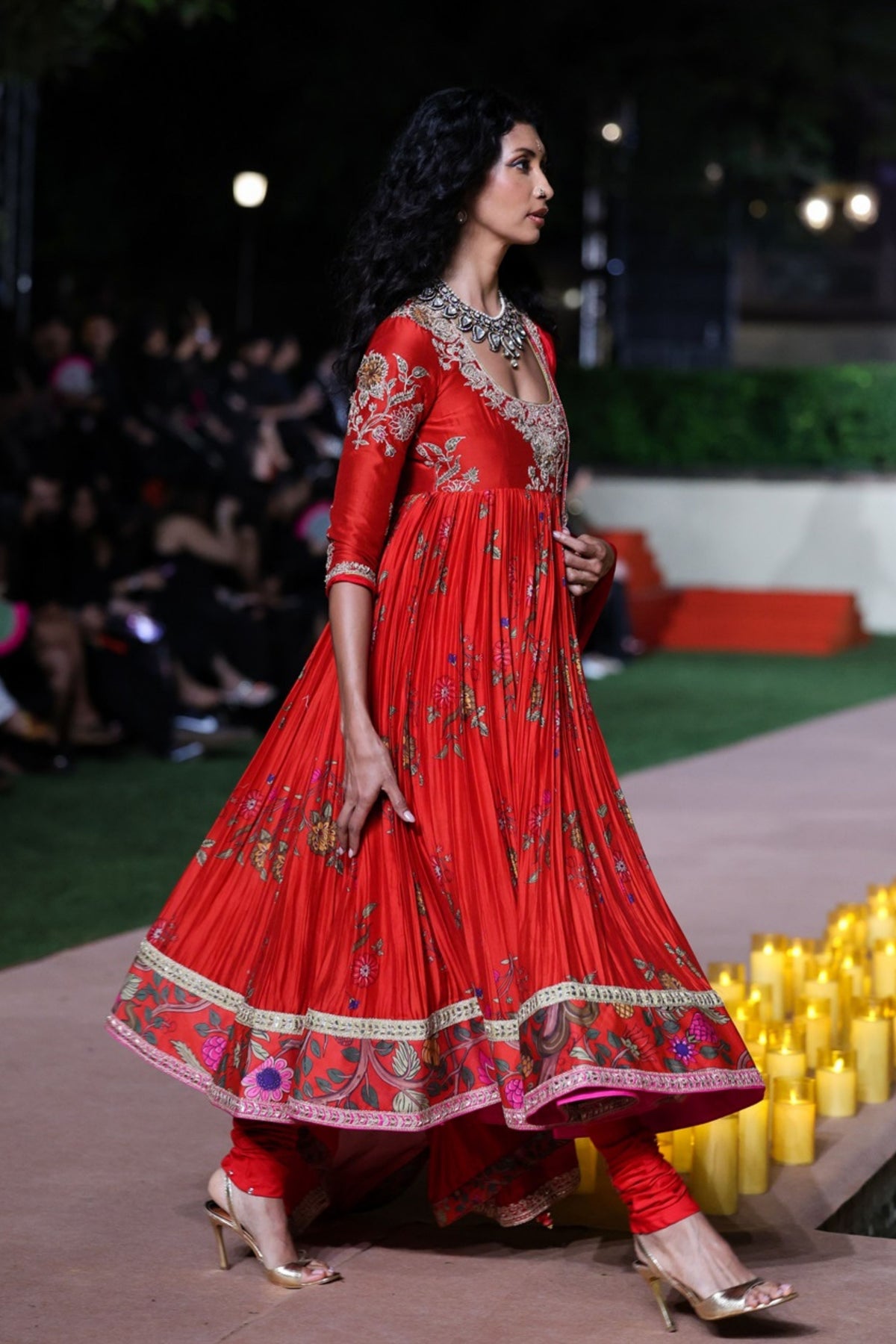 Surkh Laal Marodi Anarkali Set