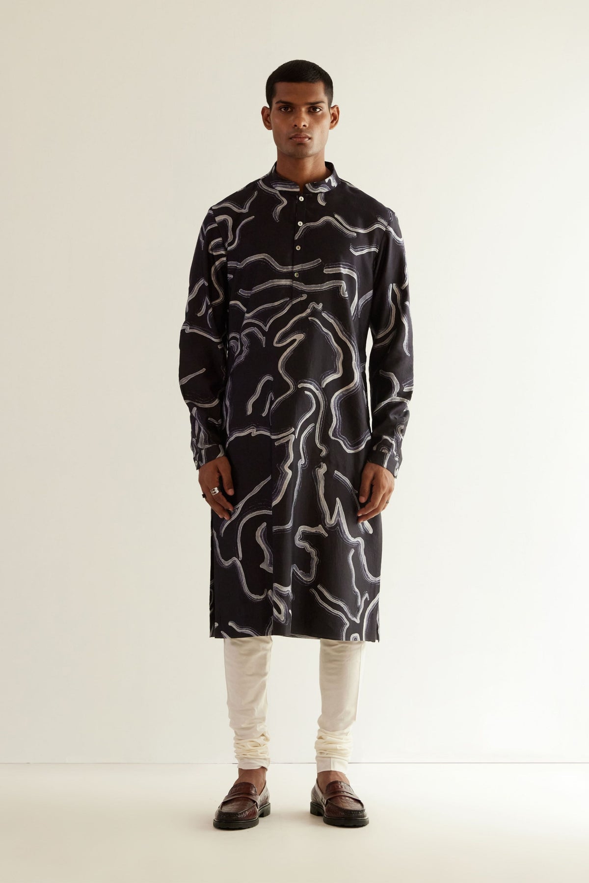Desert Print Silk Kurta Set
