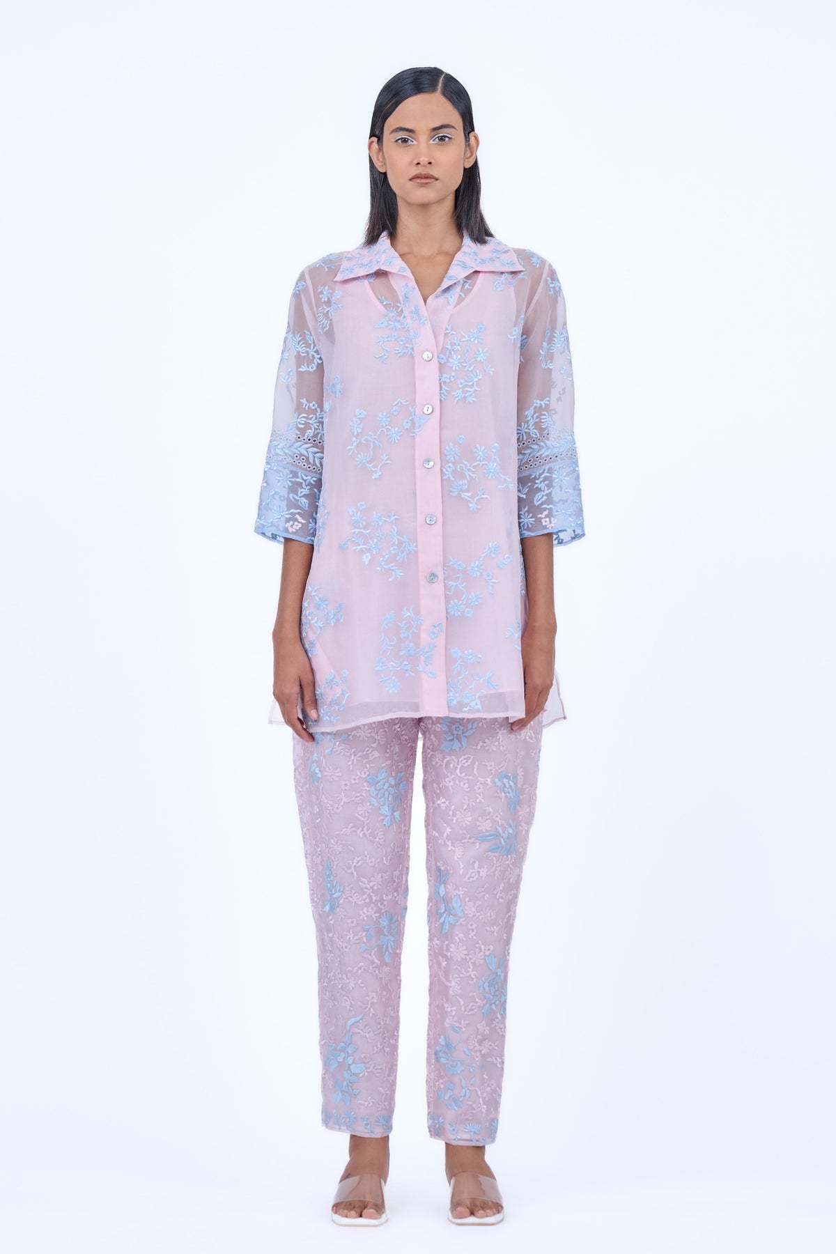 Pink Silk Organza Shirt
