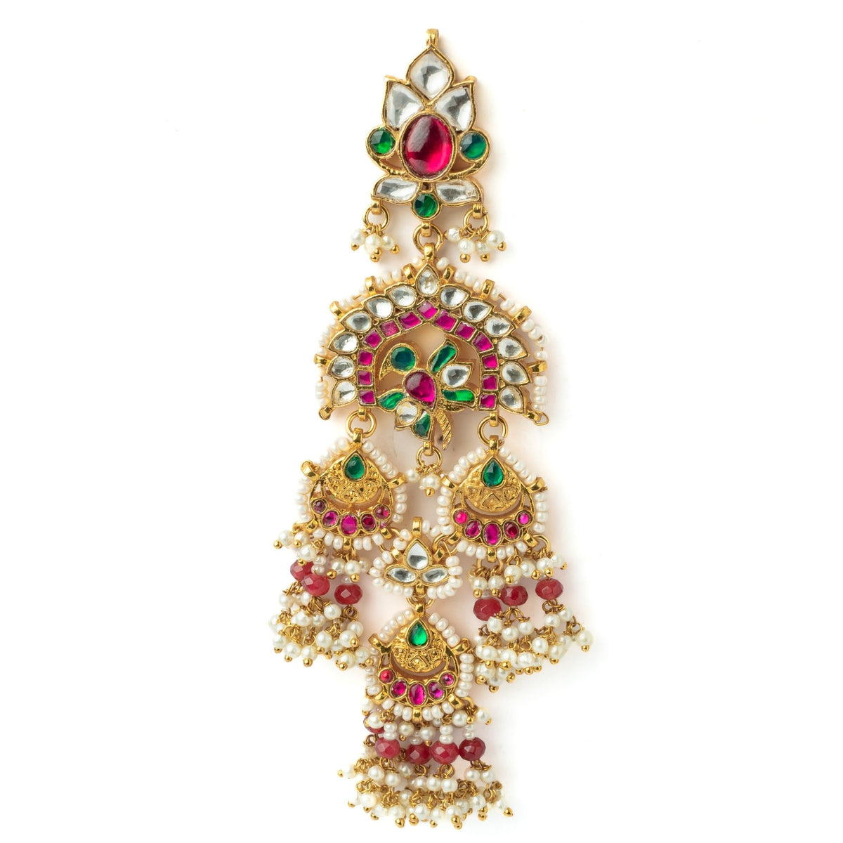 Gold Plated Red Womens Earrings