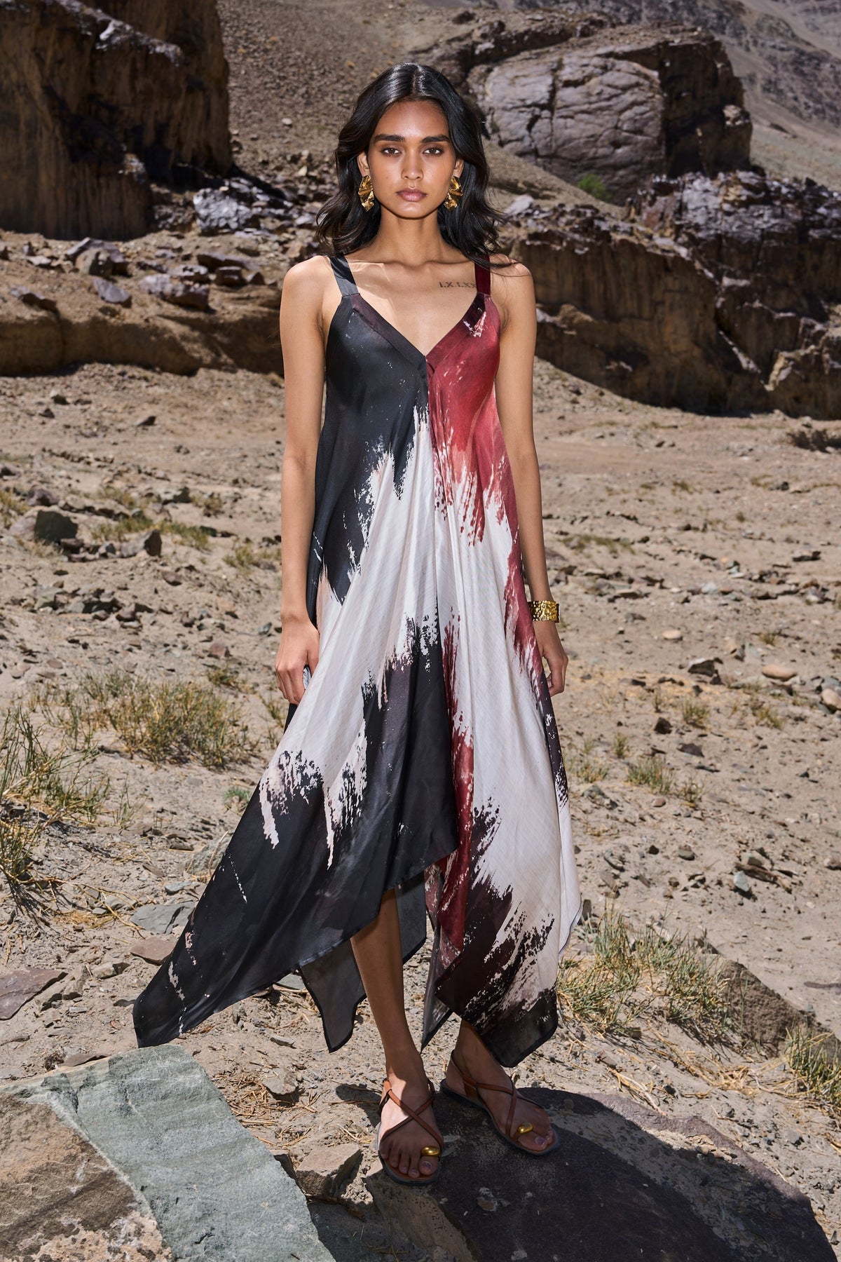 Brushstroke Flowing Dress