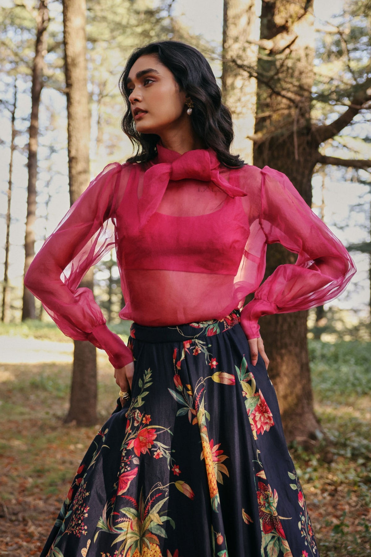 Bougainvillea Field Lehenga Set