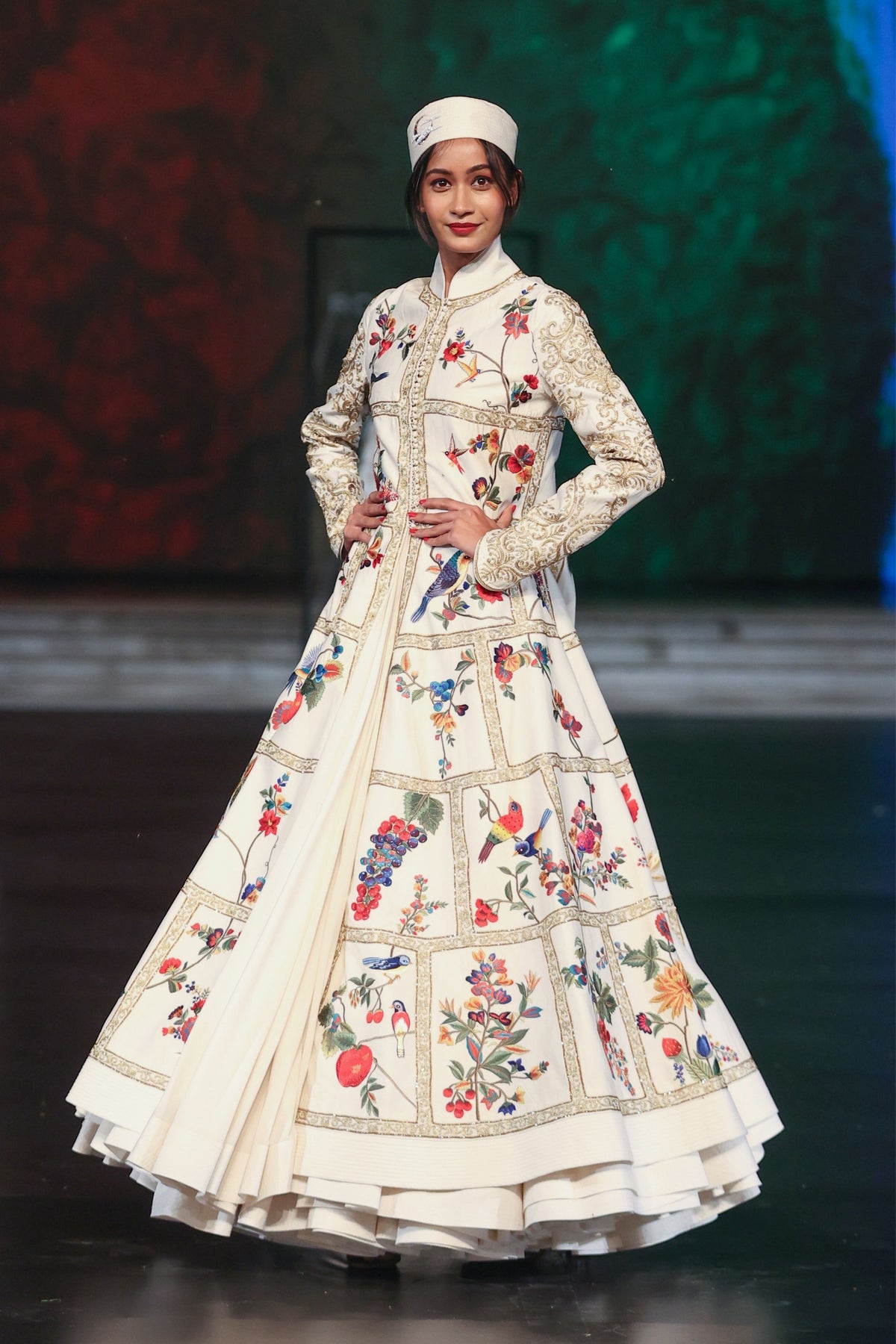 Long Embroidered Chanderi Jacket