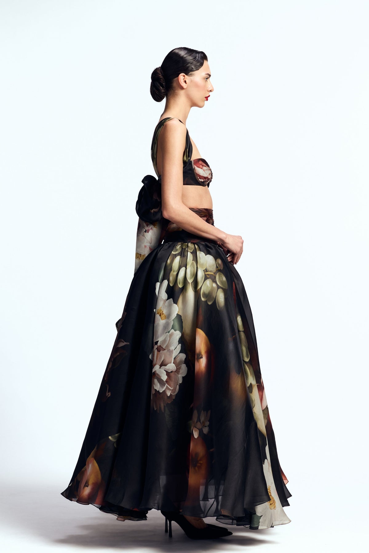 Draped Bustier With Waisted Skirt