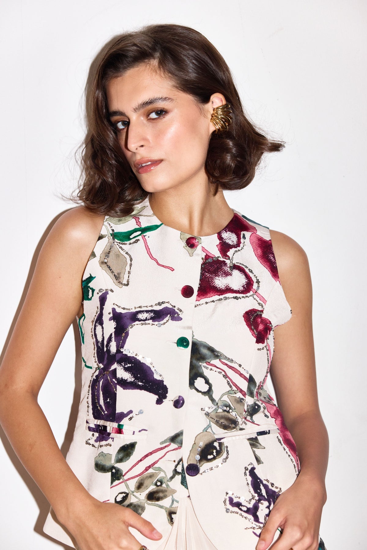 Willy Embroidered Vest With Skirt