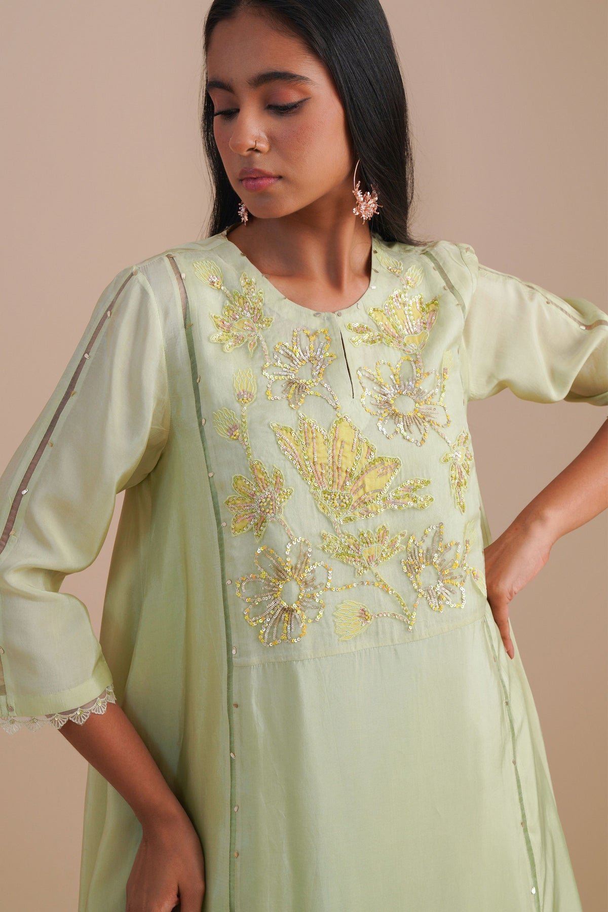 Mist Applique Kurta Set