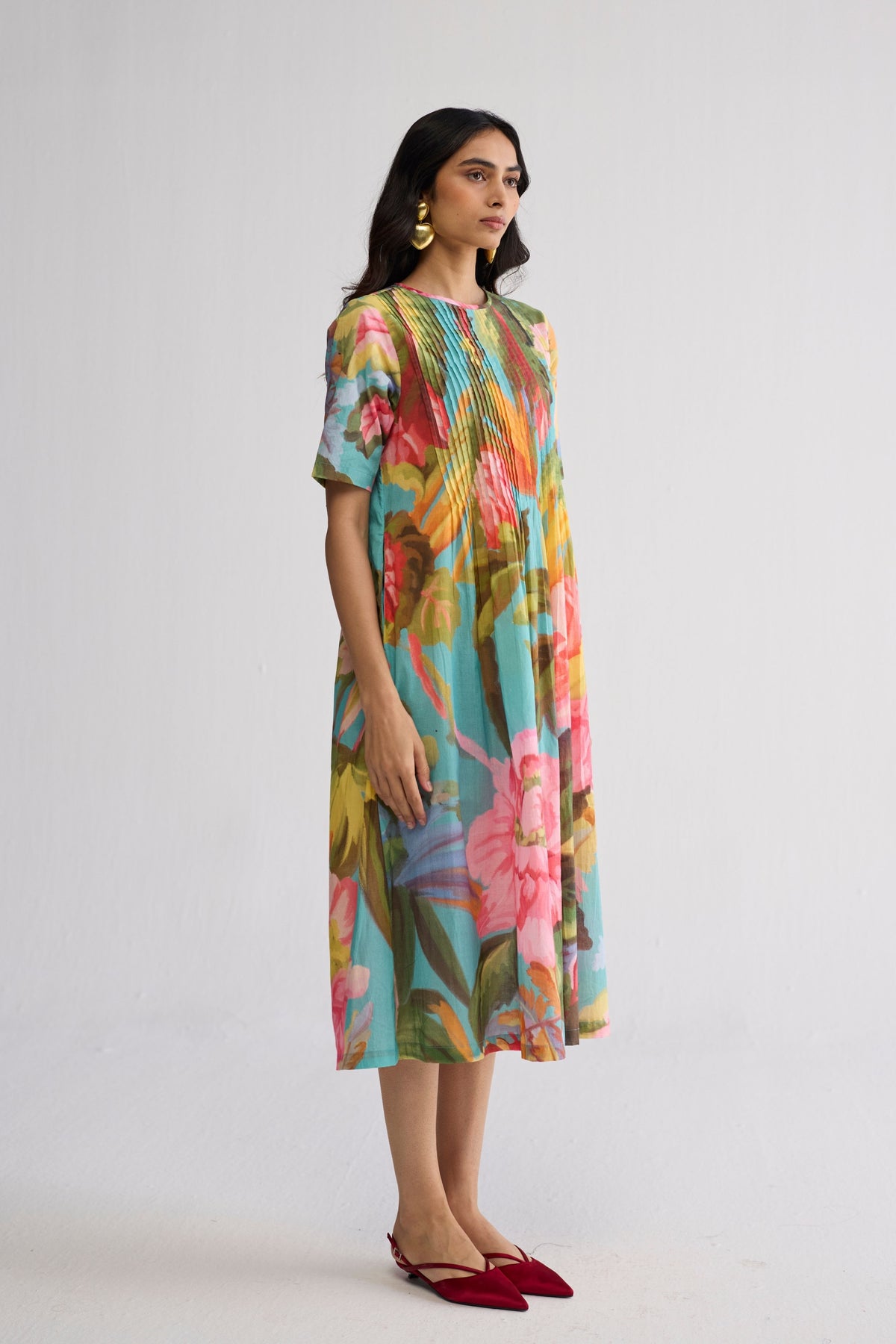 Campari Pintucks Dress