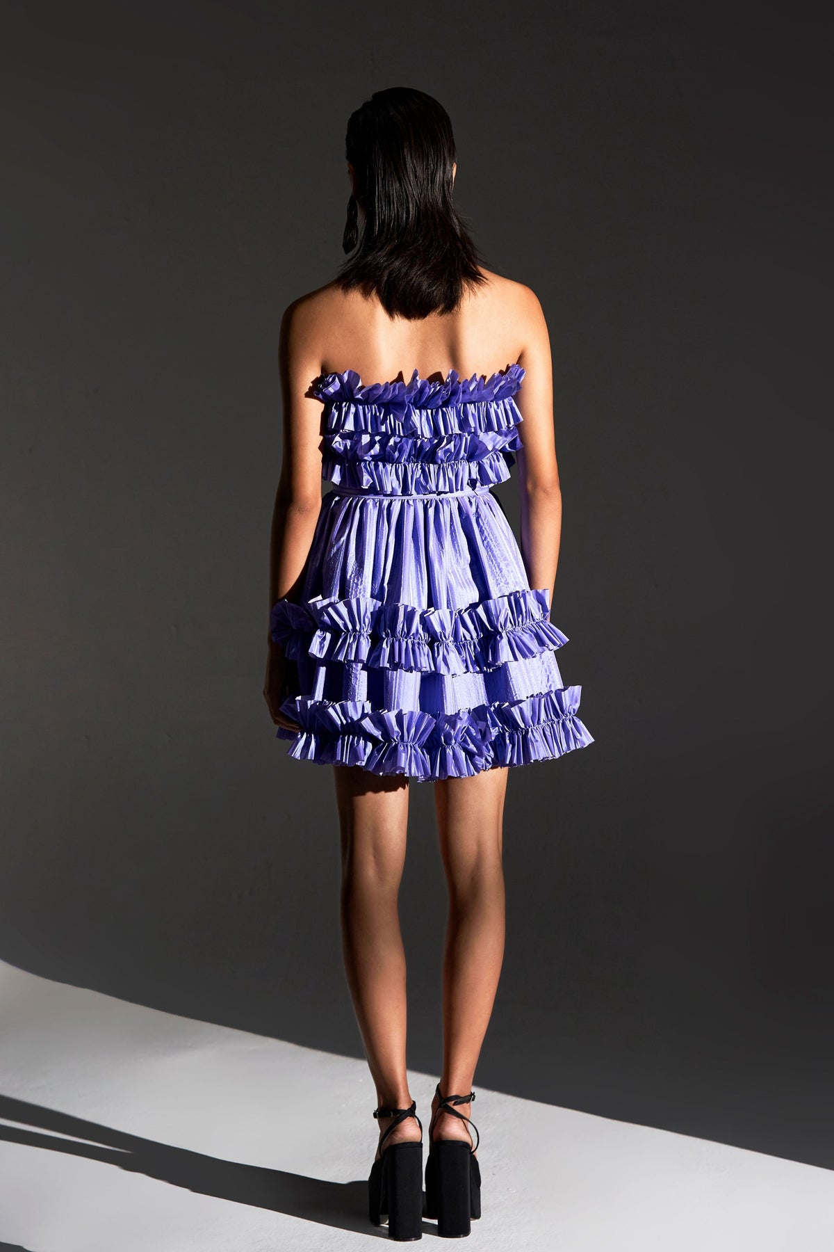 Purple Ruffle Tube Dress