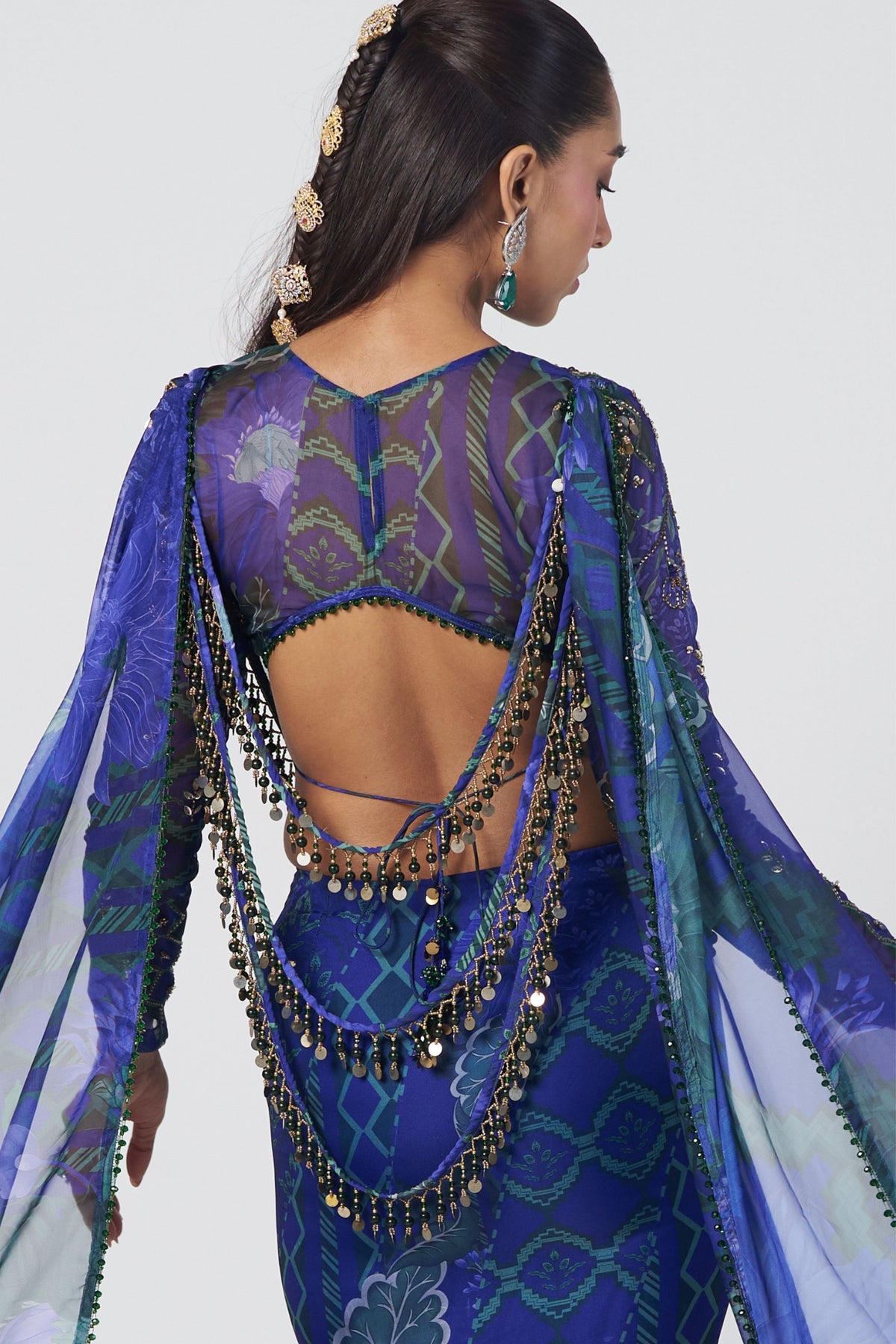 Rani Draped Saree Set