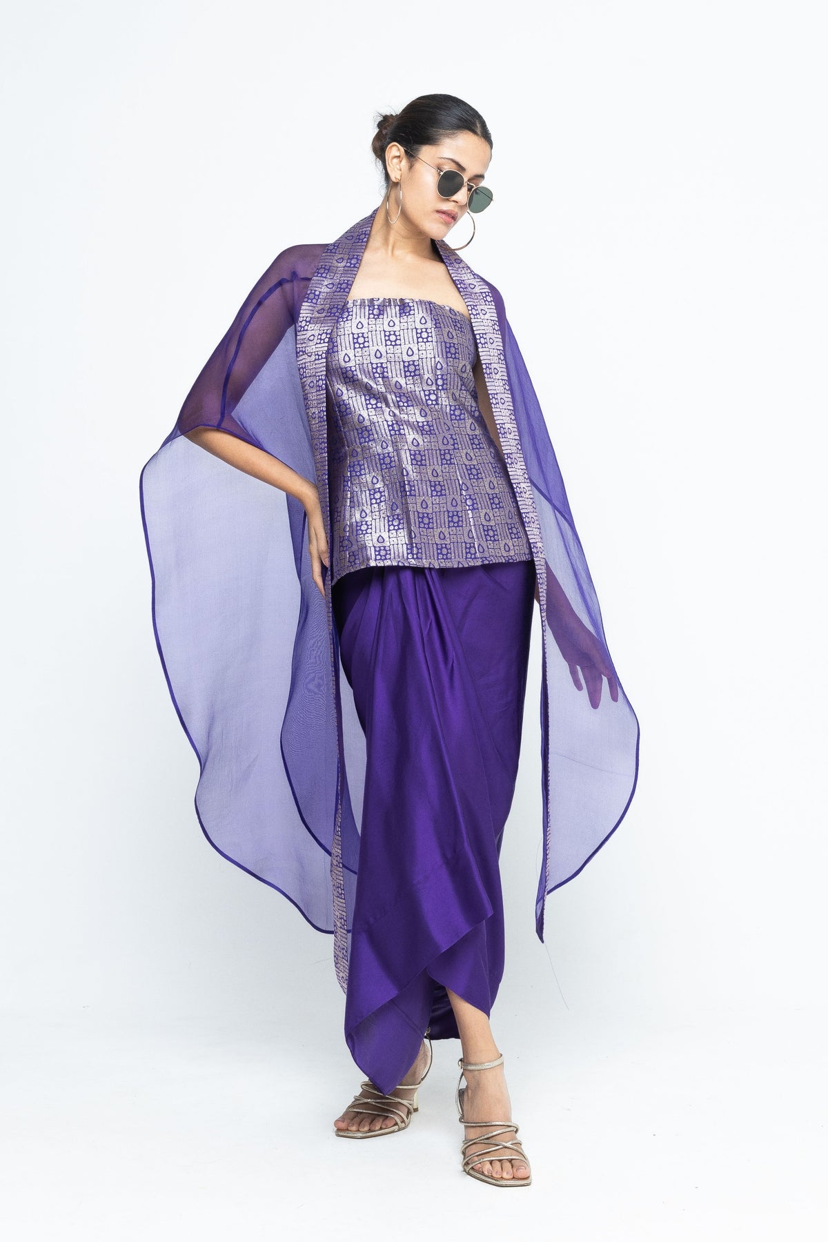Dela Purple Cape Set