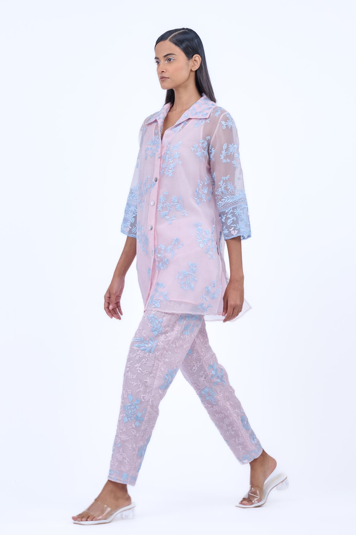 Pink Silk Organza Shirt