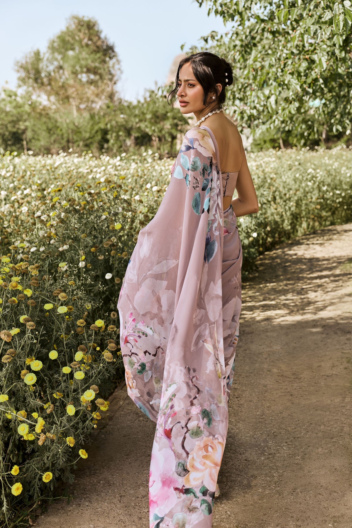 Julie Lavender Chiffon Saree