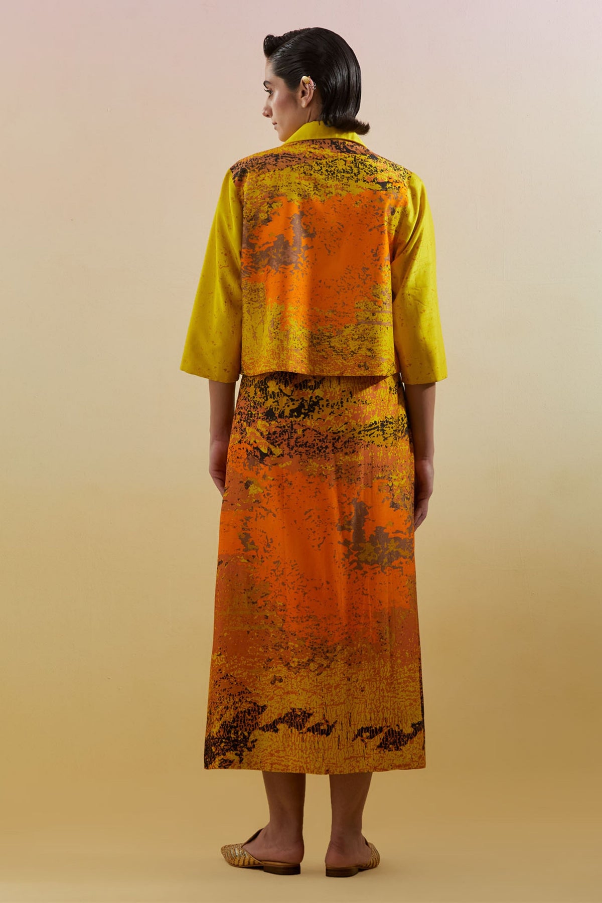 Gliss Yellow & Orange Jacket Set