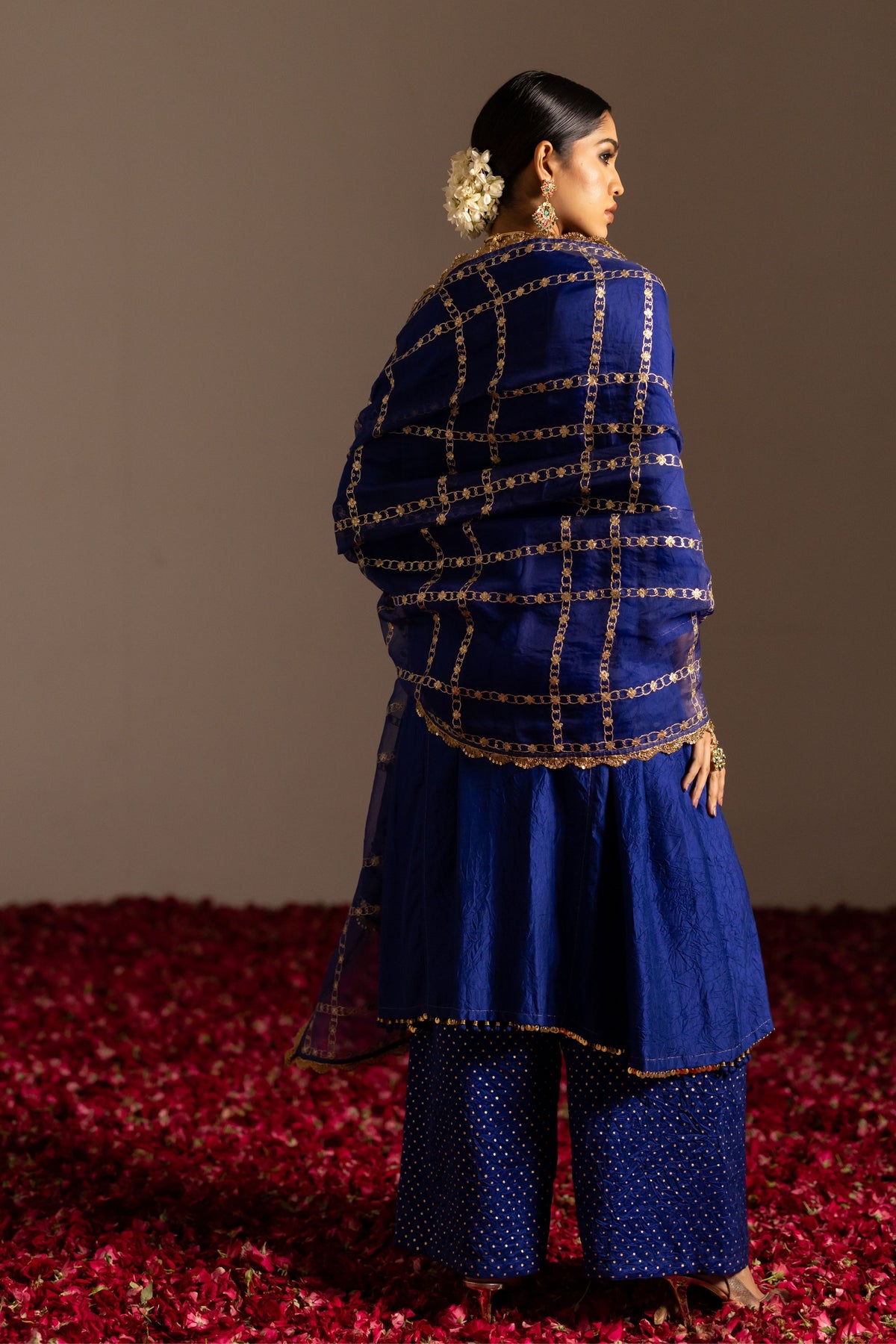 Embroidered Checks Dupatta