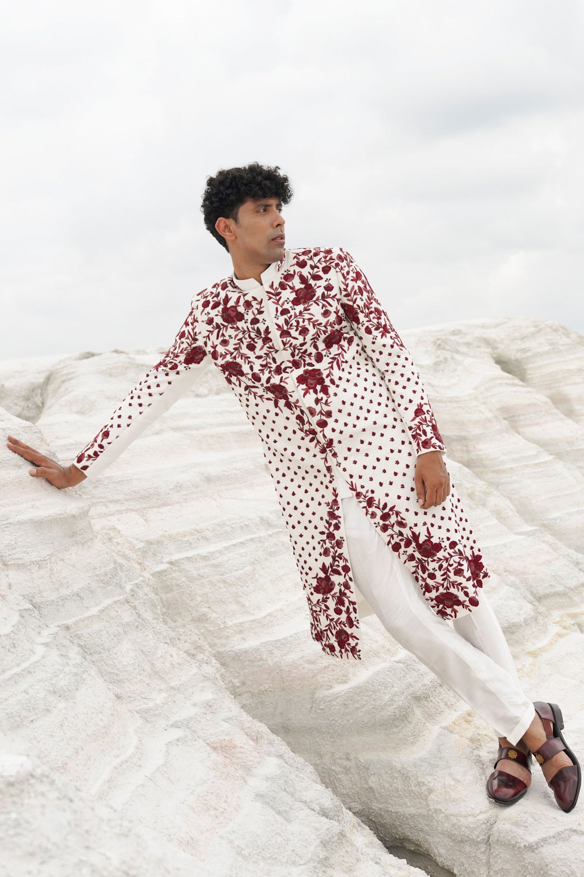 White Sherwani Set