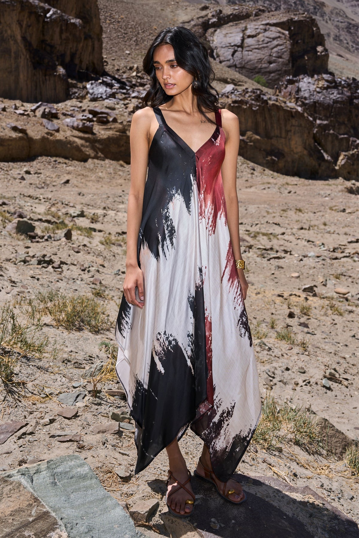 Brushstroke Flowing Dress