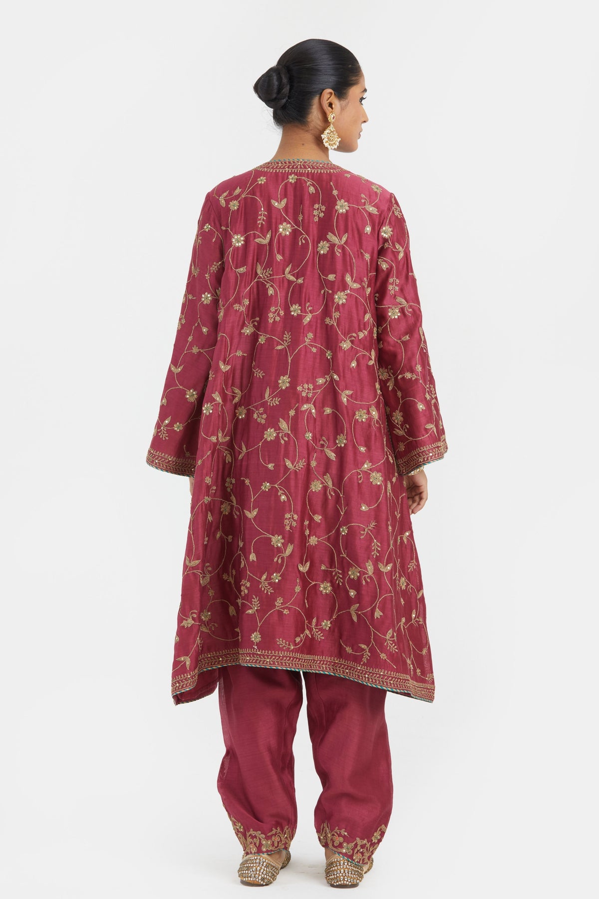 Red A-line Kurta Set