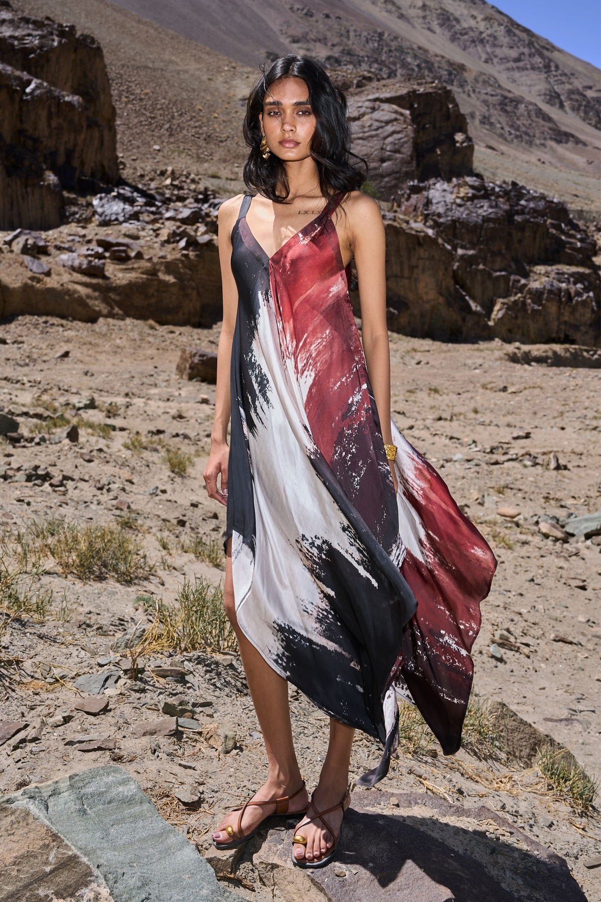 Brushstroke Flowing Dress