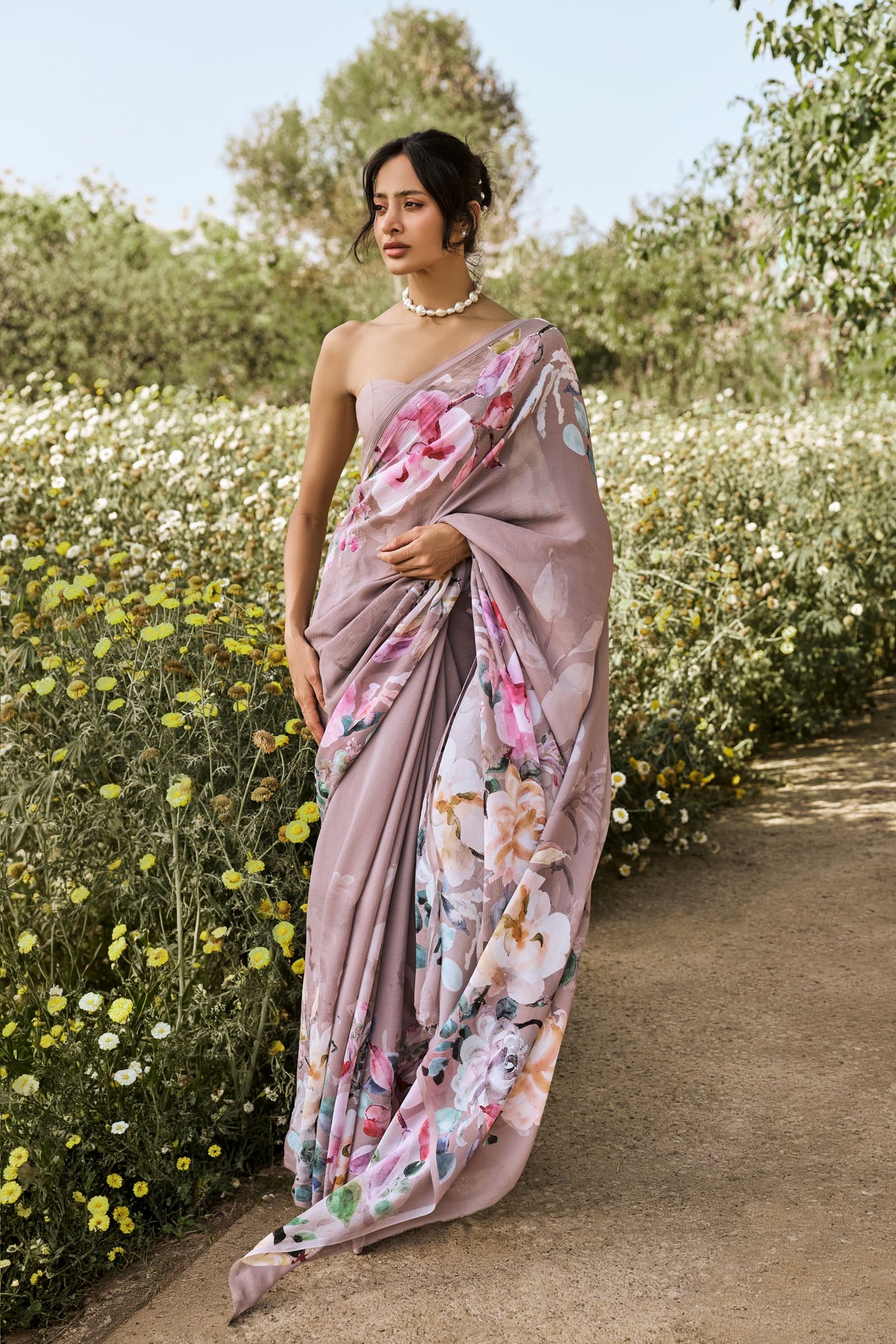 Julie Lavender Chiffon Saree