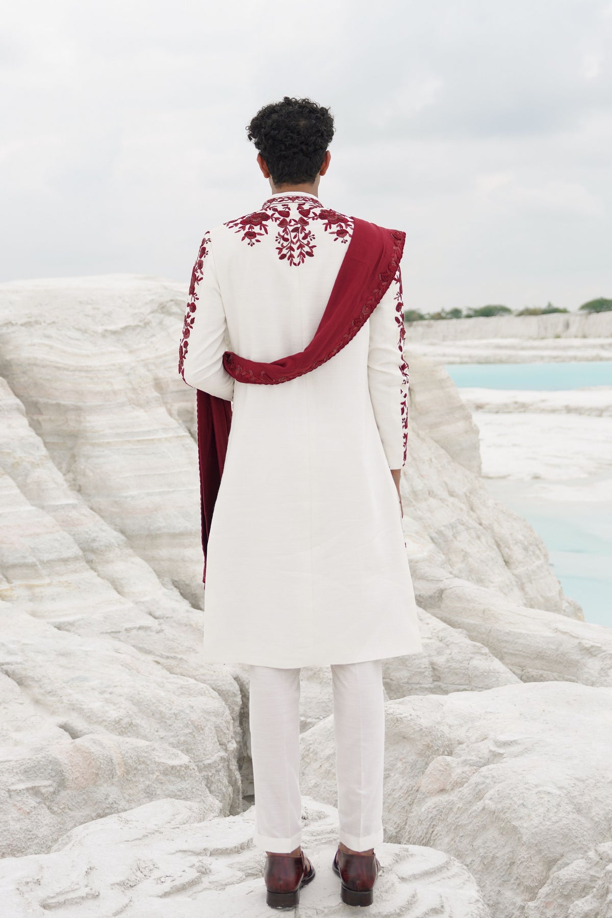 White Sherwani Set
