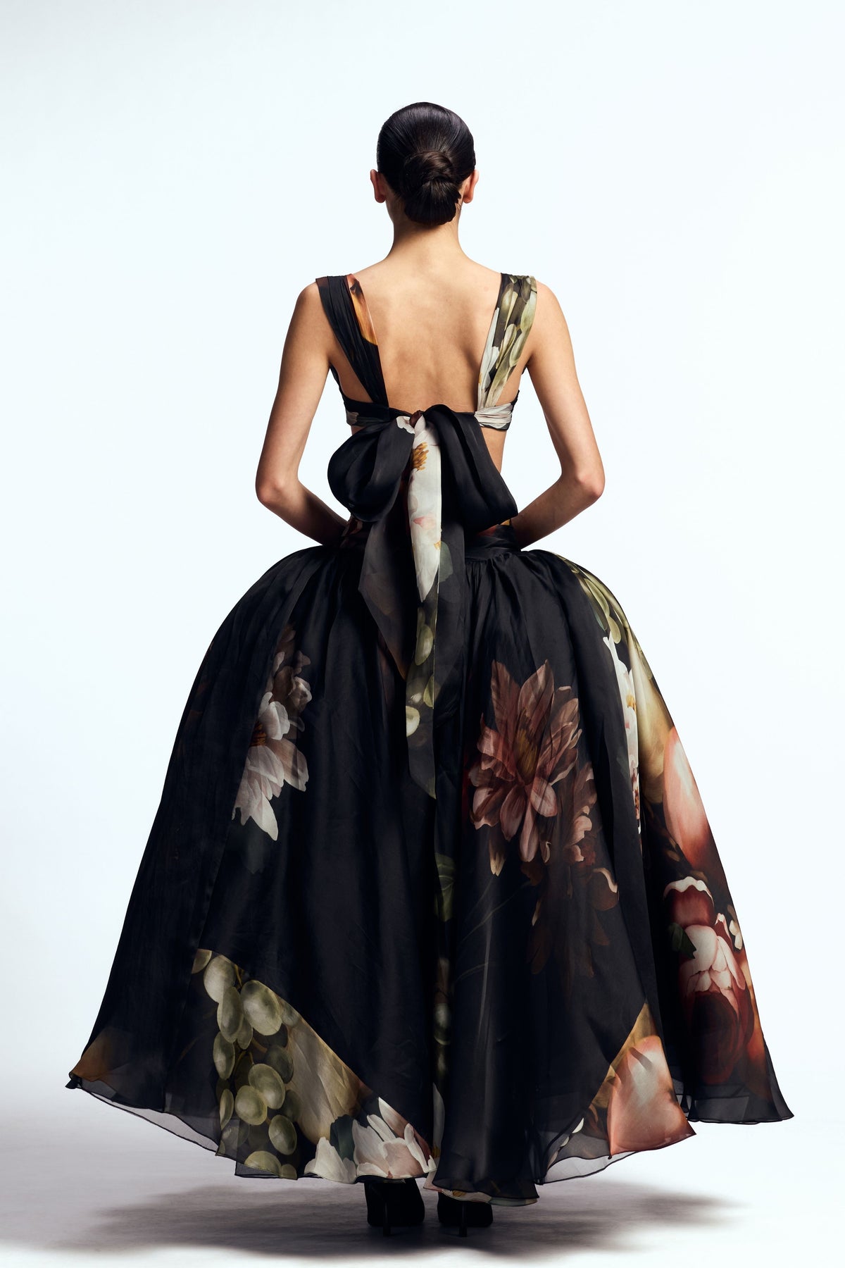 Draped Bustier With Waisted Skirt