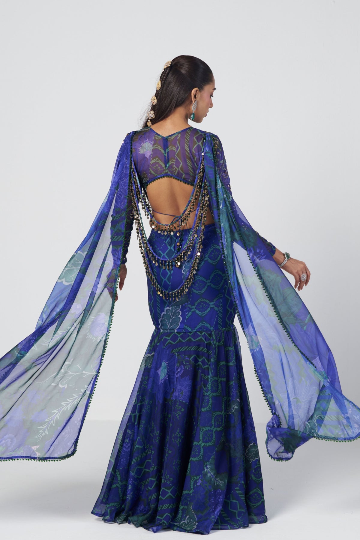 Rani Draped Saree Set