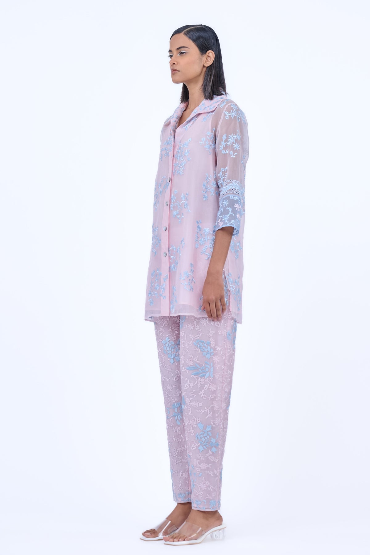 Pink Silk Organza Shirt