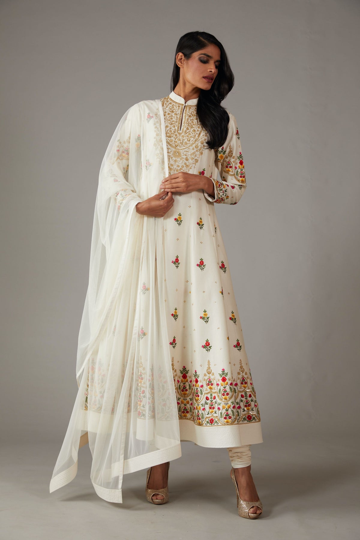 Ivory Anarkali Set