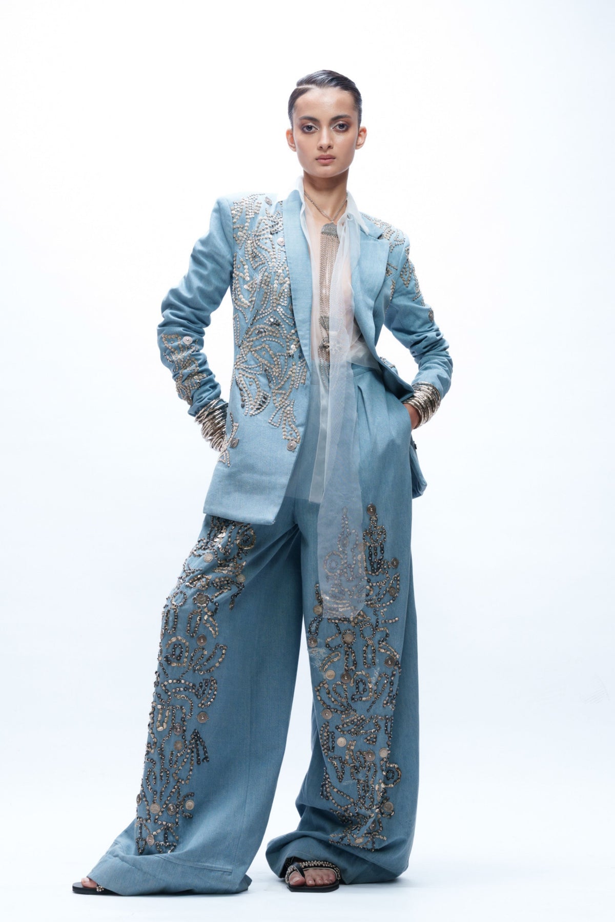 Denim Three-piece Set