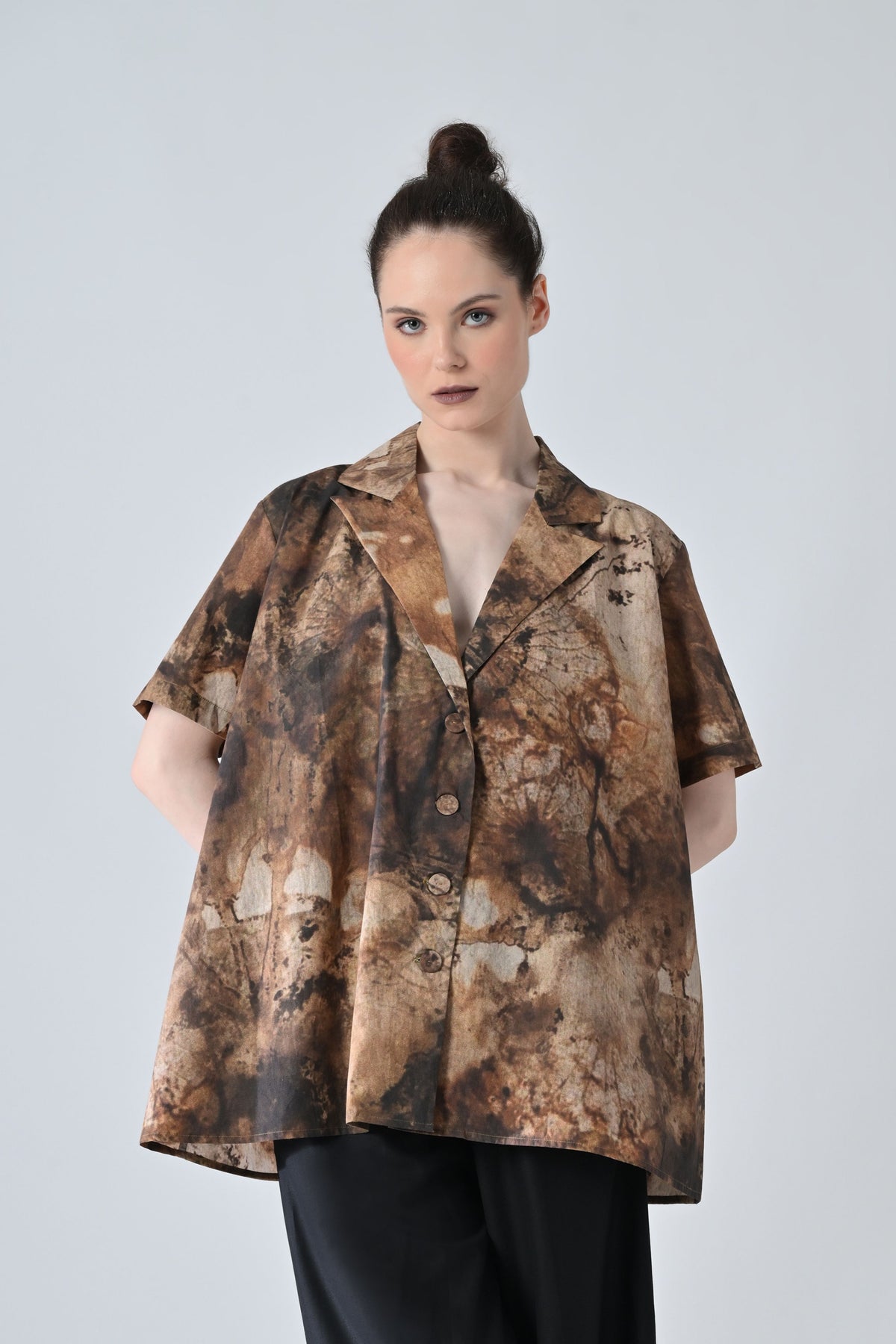 Brown Terra Brush Printed Shirt