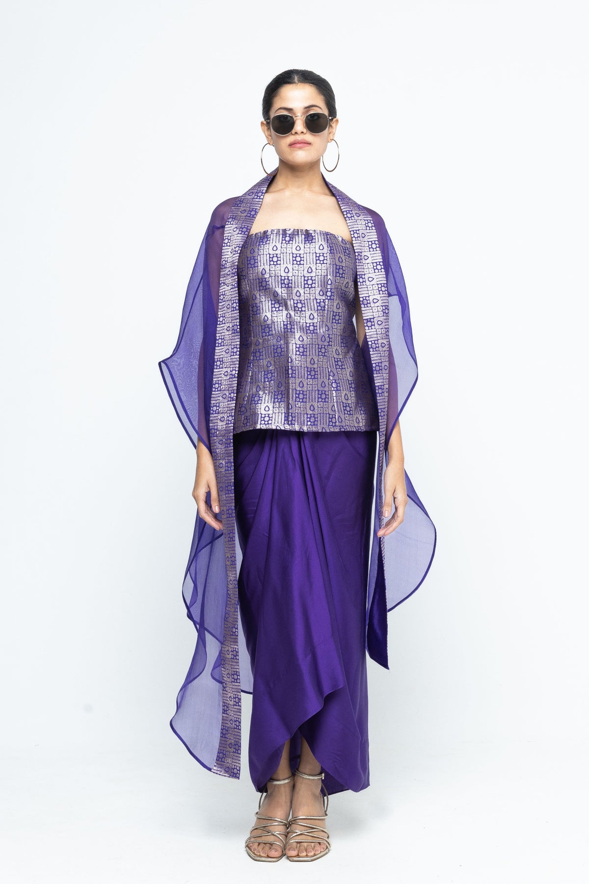 Dela Purple Cape Set