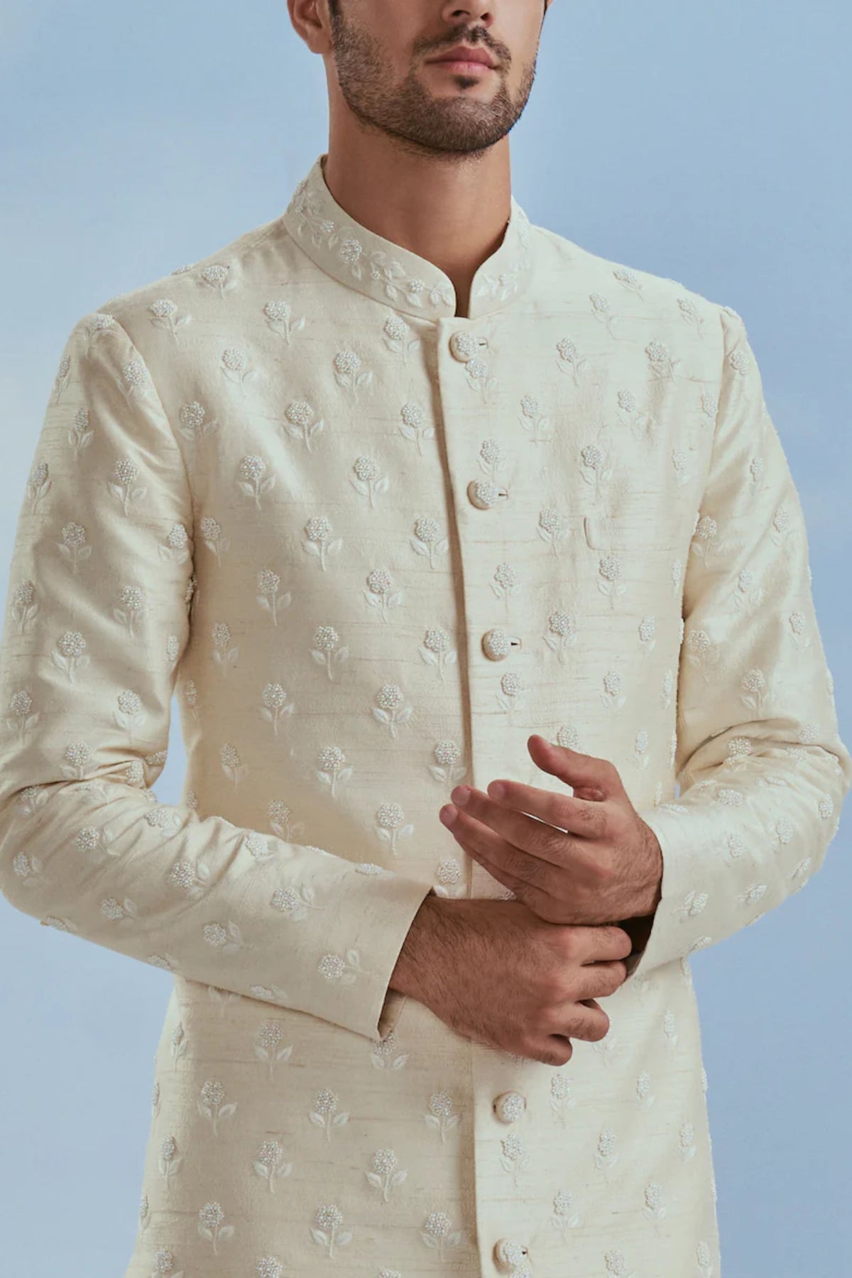 Nawab Pearl Boota Sherwani Set