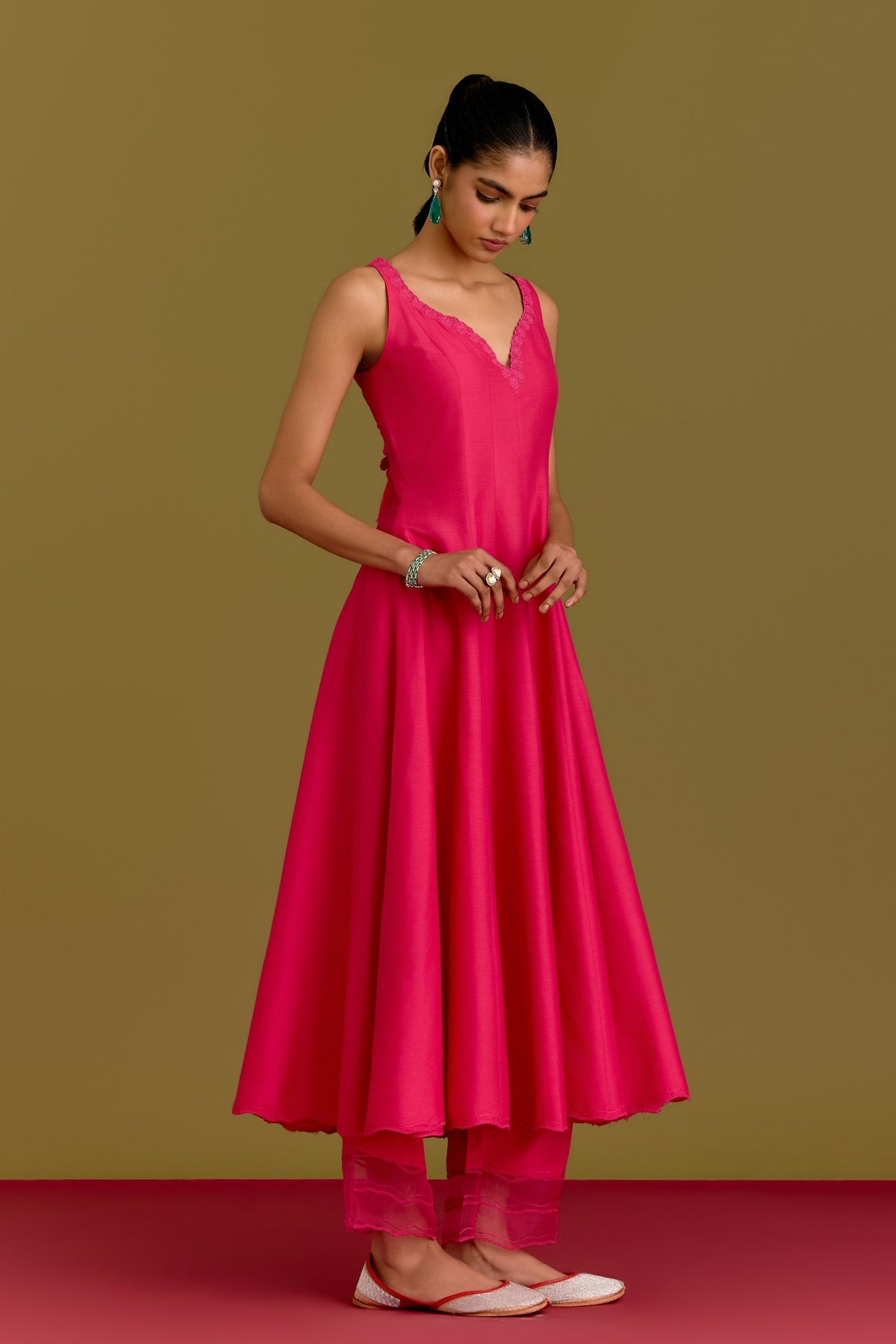 Fuchsia Anarkali Set