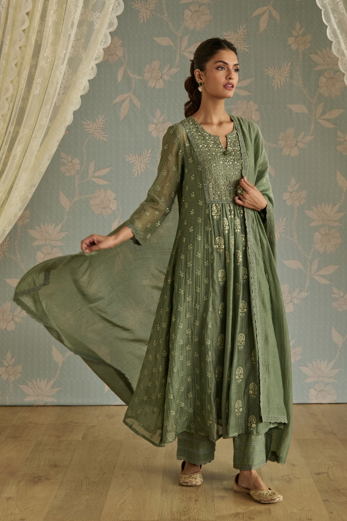Green Nera Kurta Set