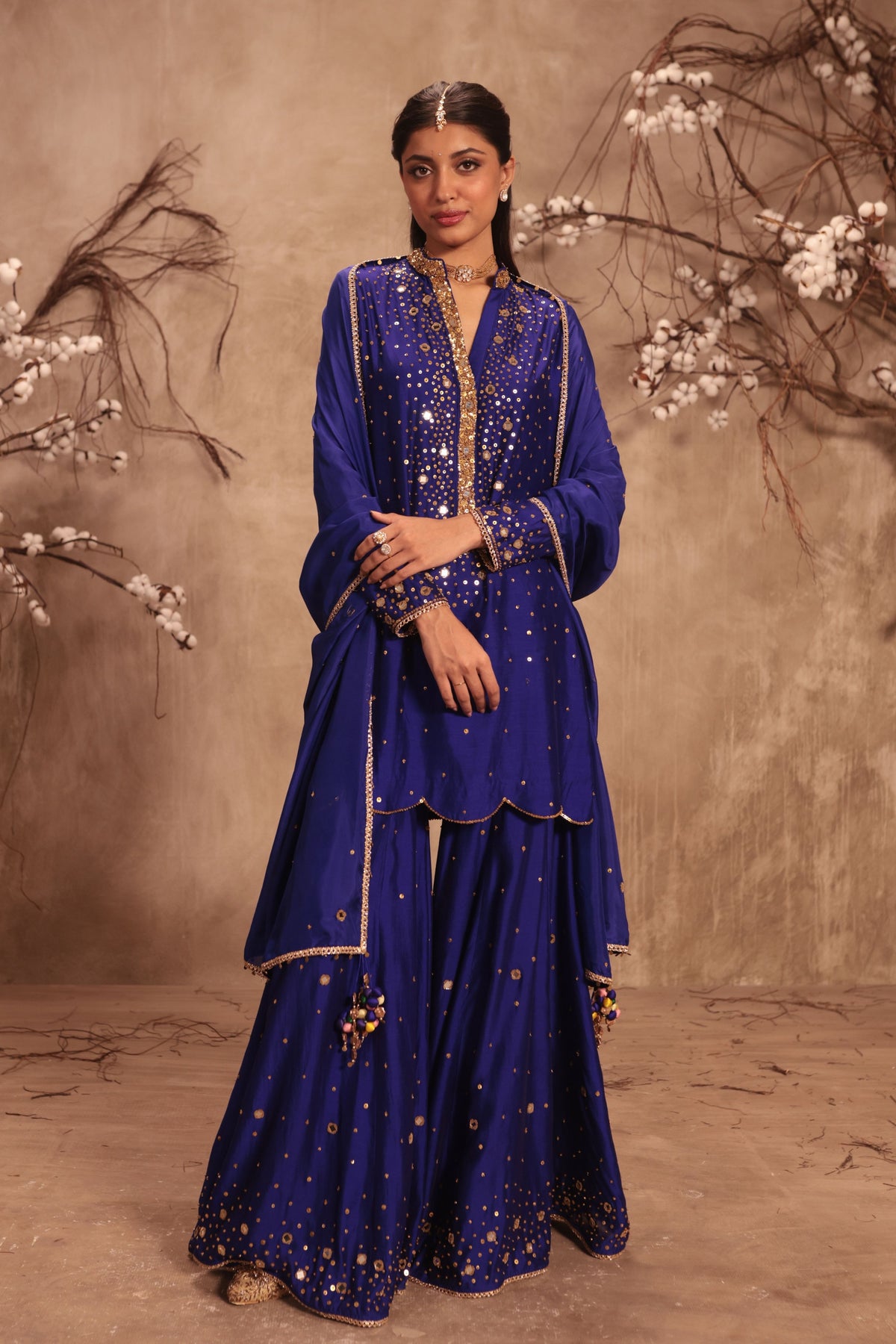 Indigo Sharara Set