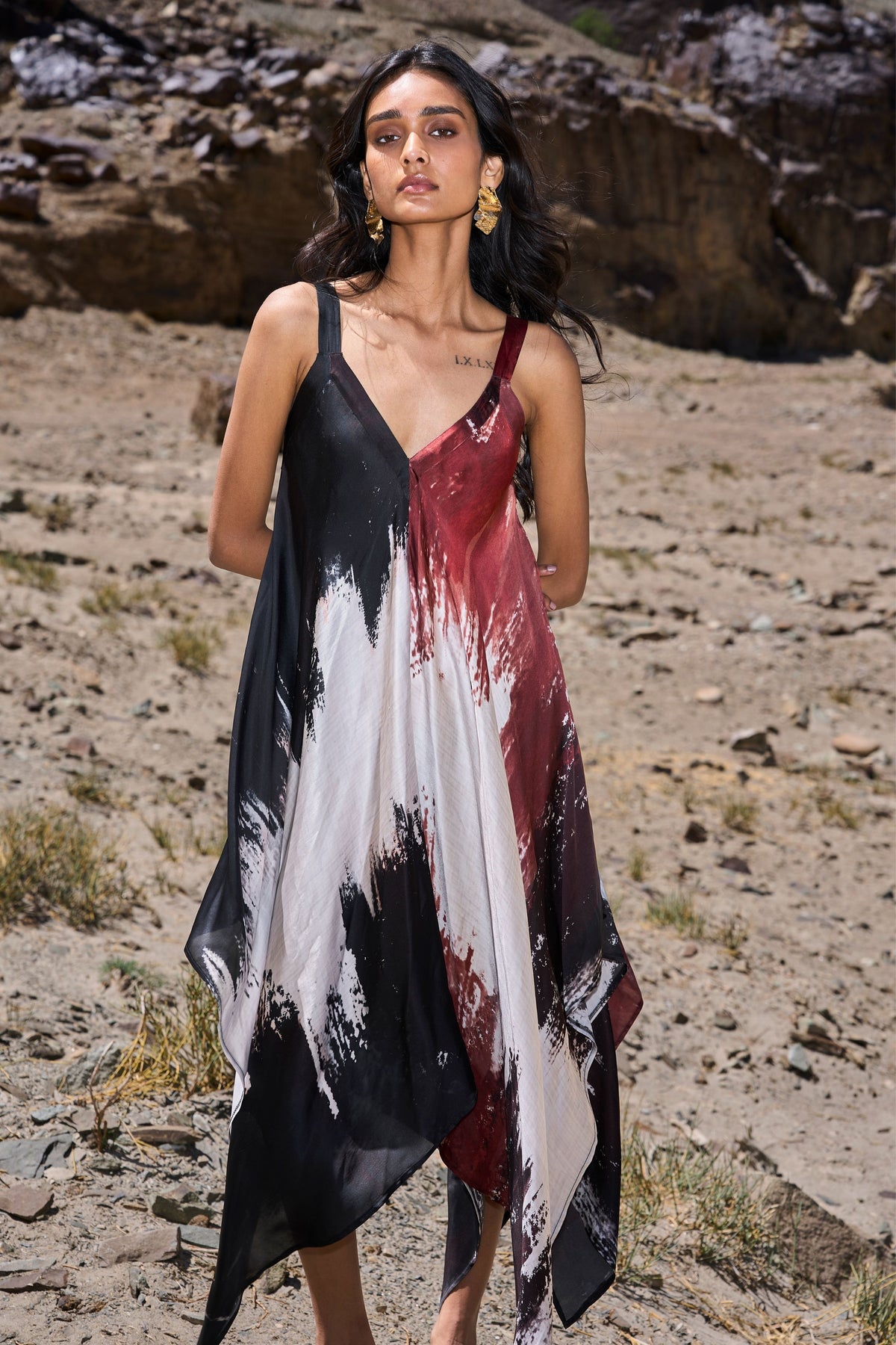 Brushstroke Flowing Dress