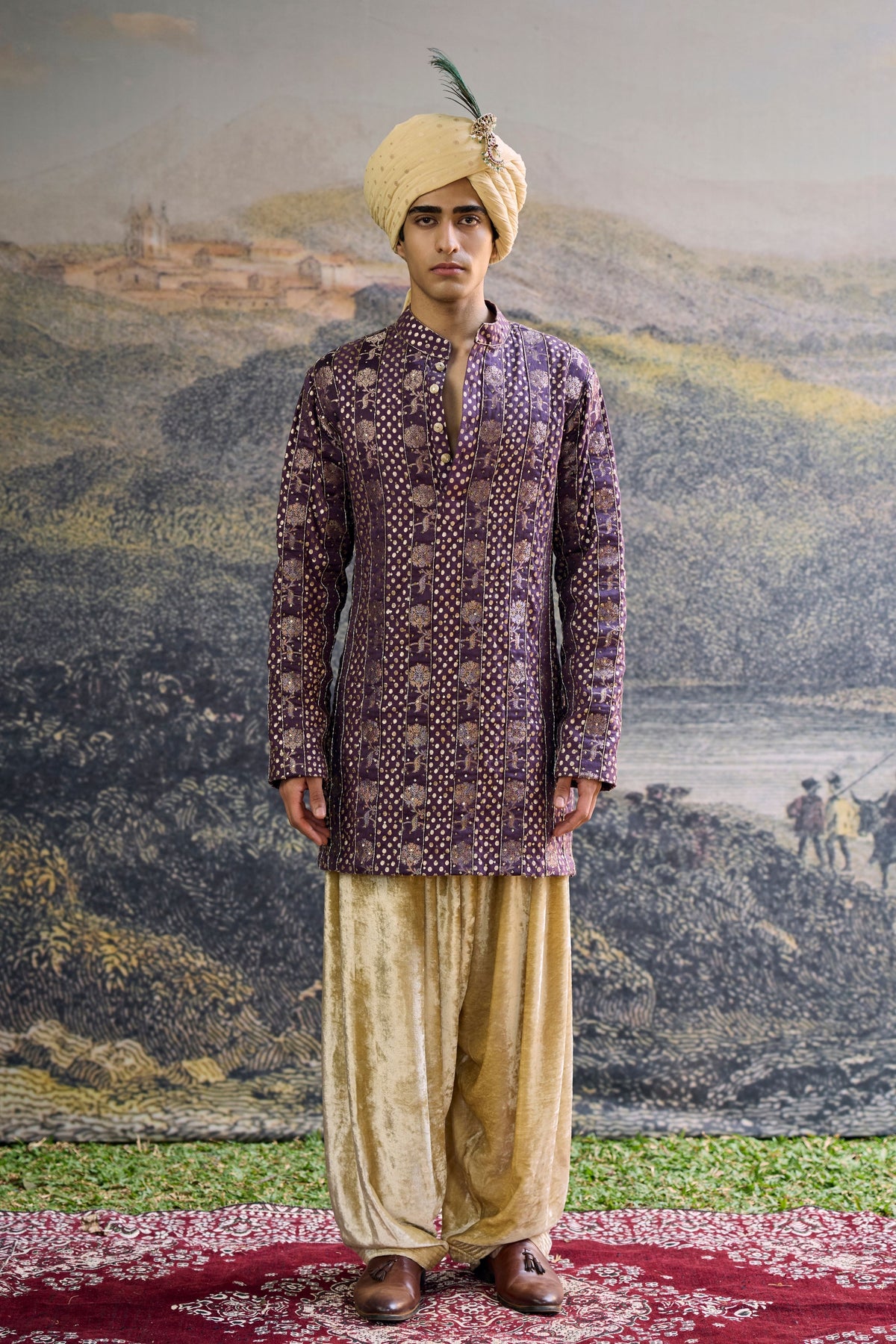 Baijanti Brocade Kurta Set