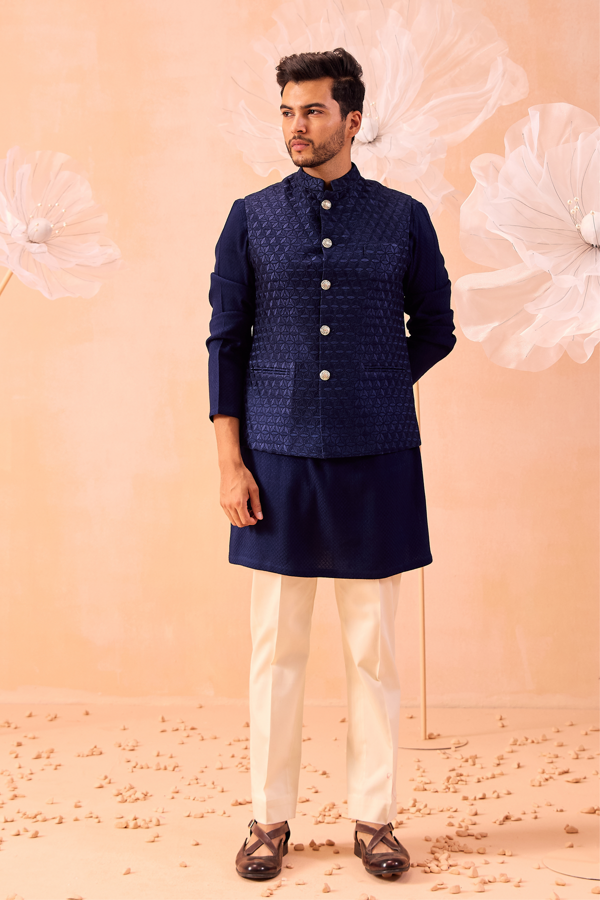 Majestic Floral Nehru Jacket Set