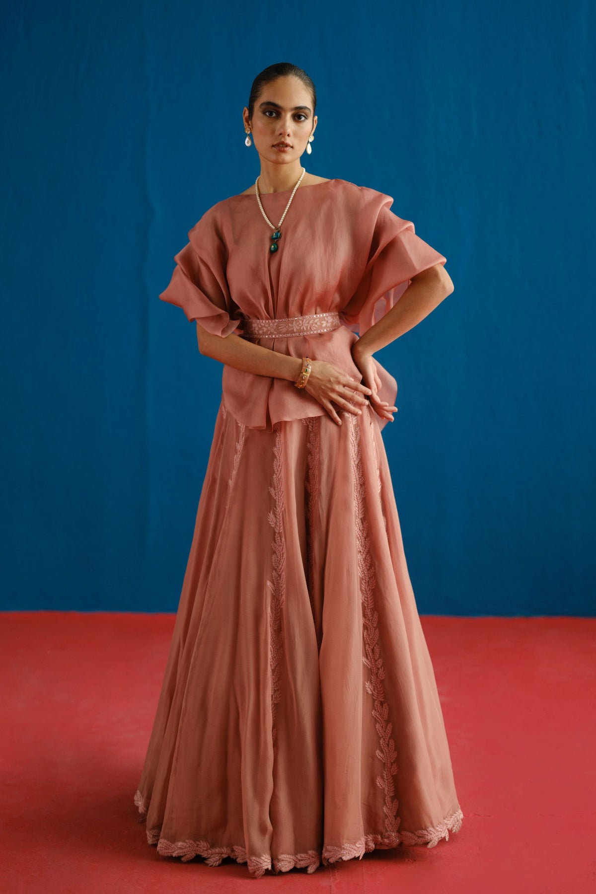 Rust Pink Alana Skirt Set