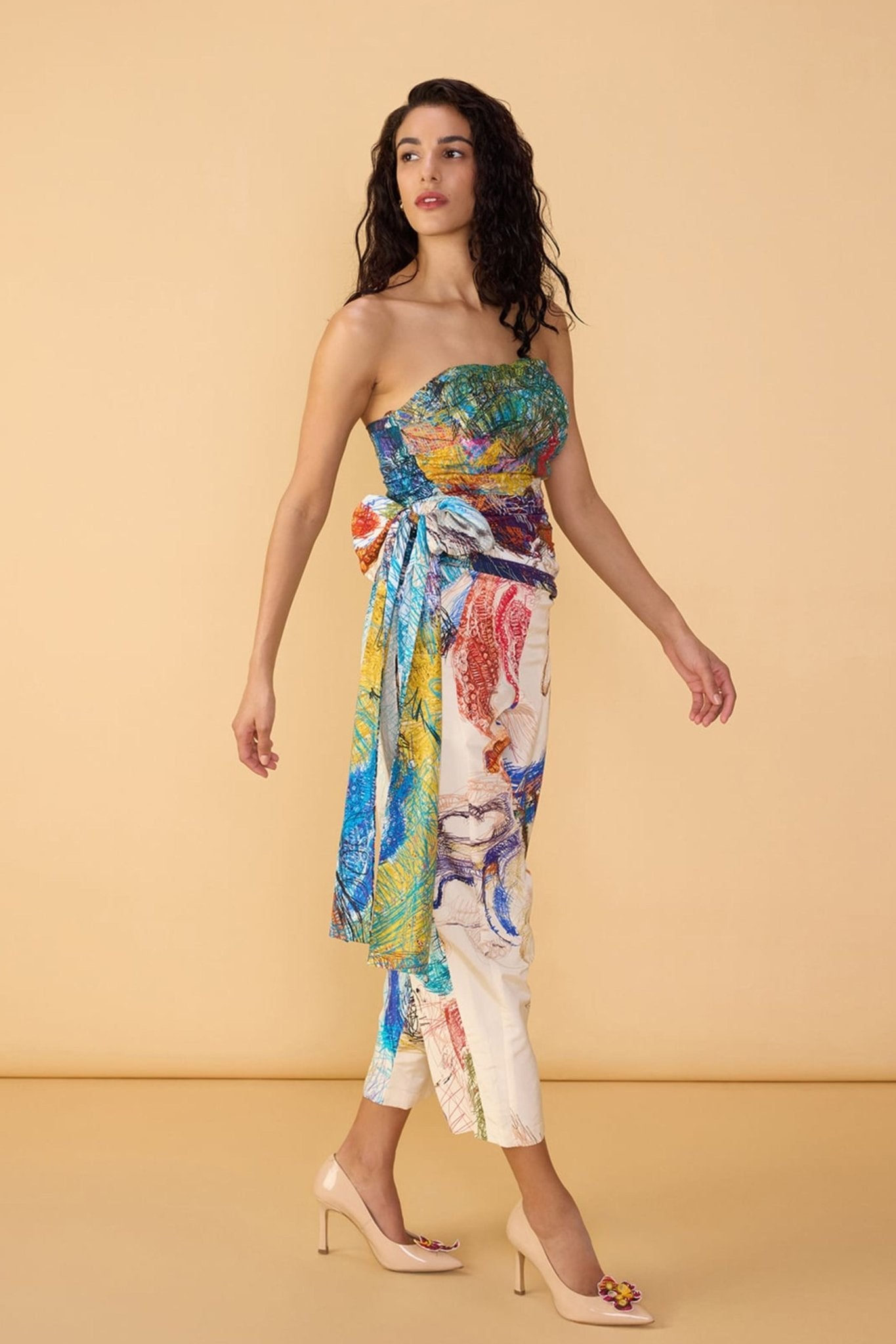 Abstract Print Strapless Blouse - Saaksha & Kinni - Elahe