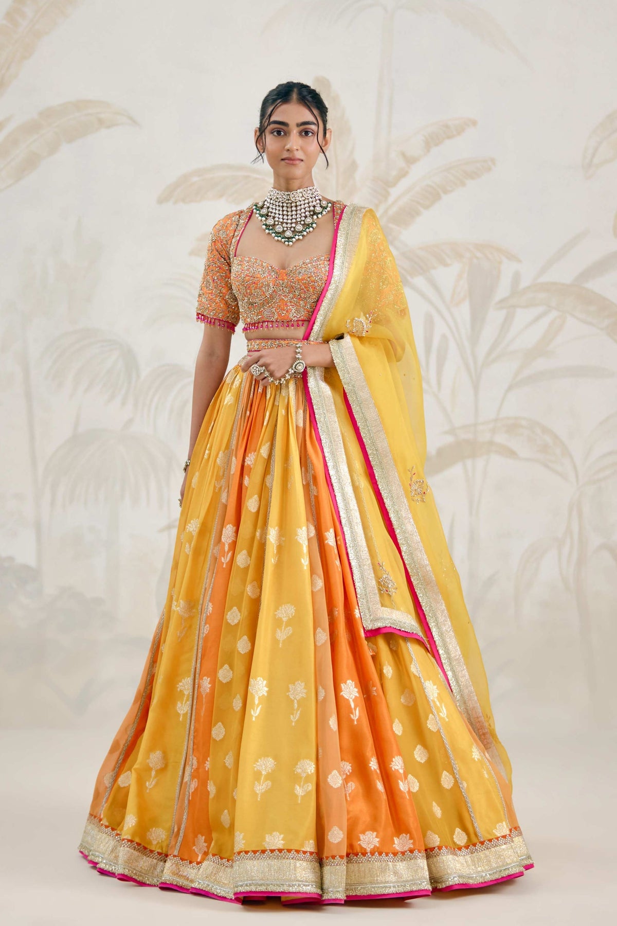 Multi-coloured Lehenga Set