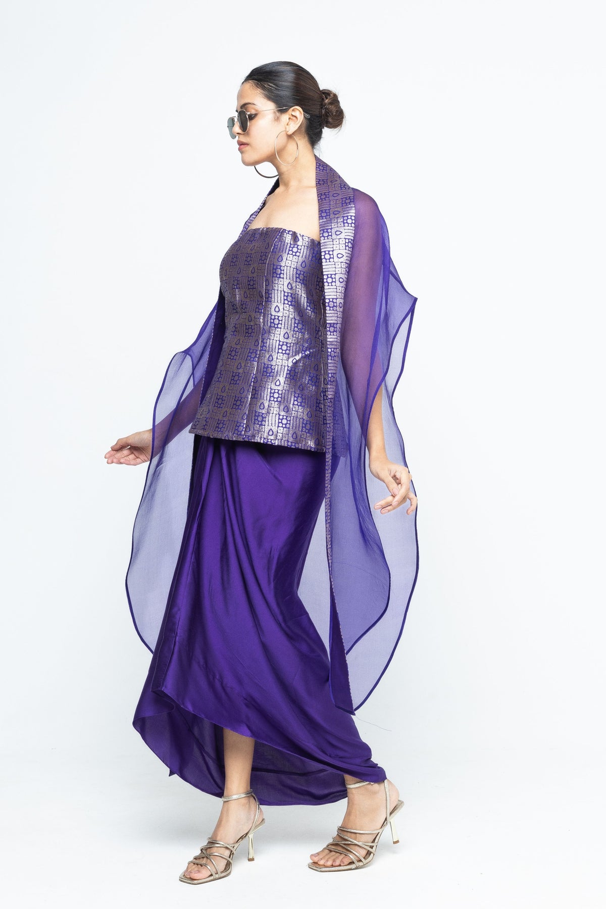 Dela Purple Cape Set